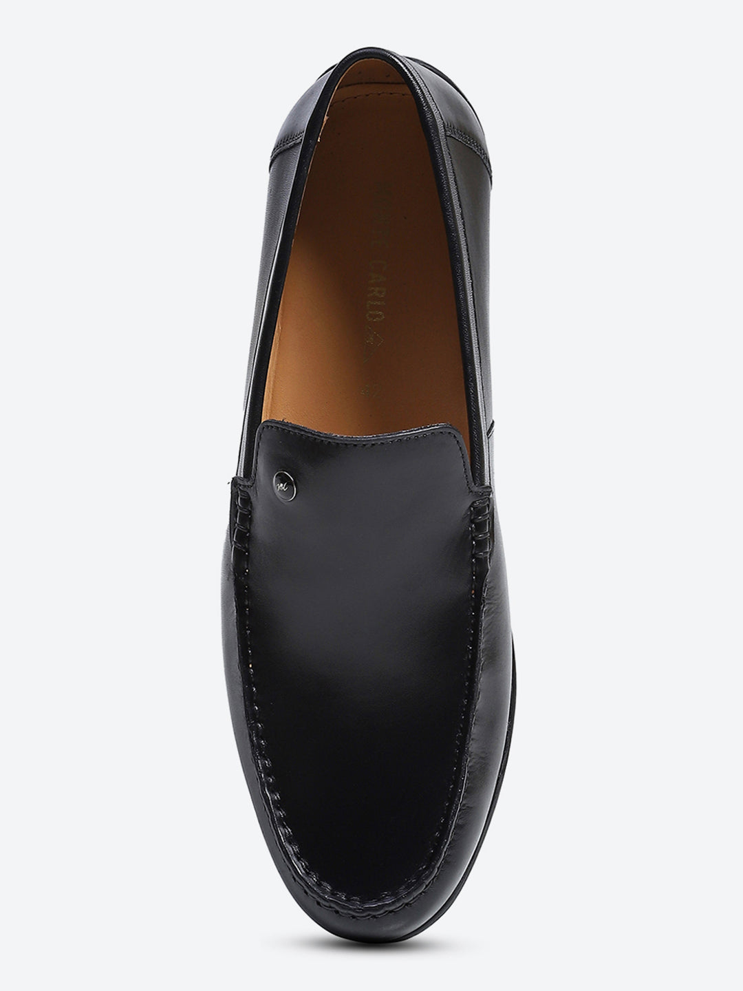 Monte Carlo Black Casual Slip on Leather Loafers for Men