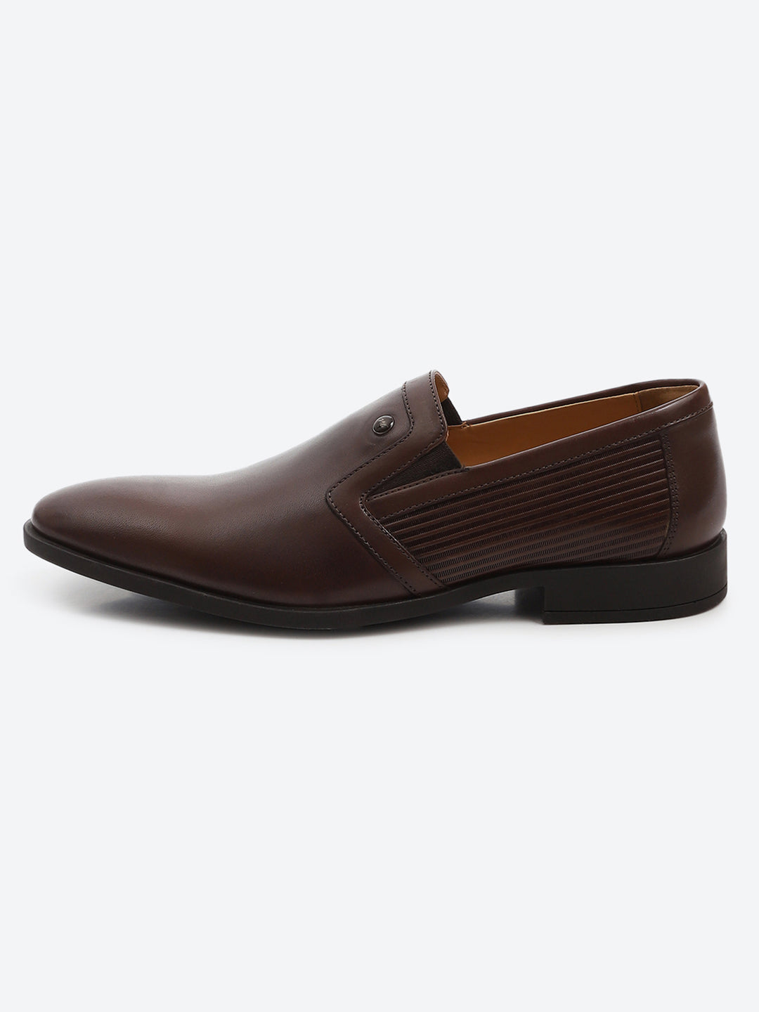 Men Brown Slip on Genuine Leather Formal Shoes