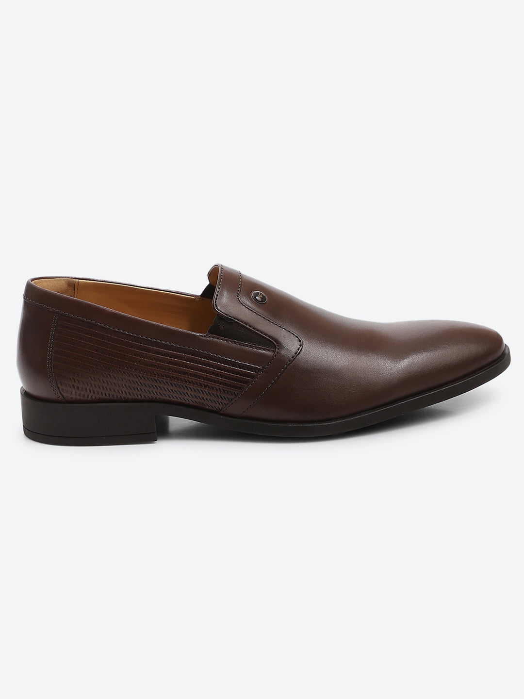 Men Brown Slip on Genuine Leather Formal Shoes