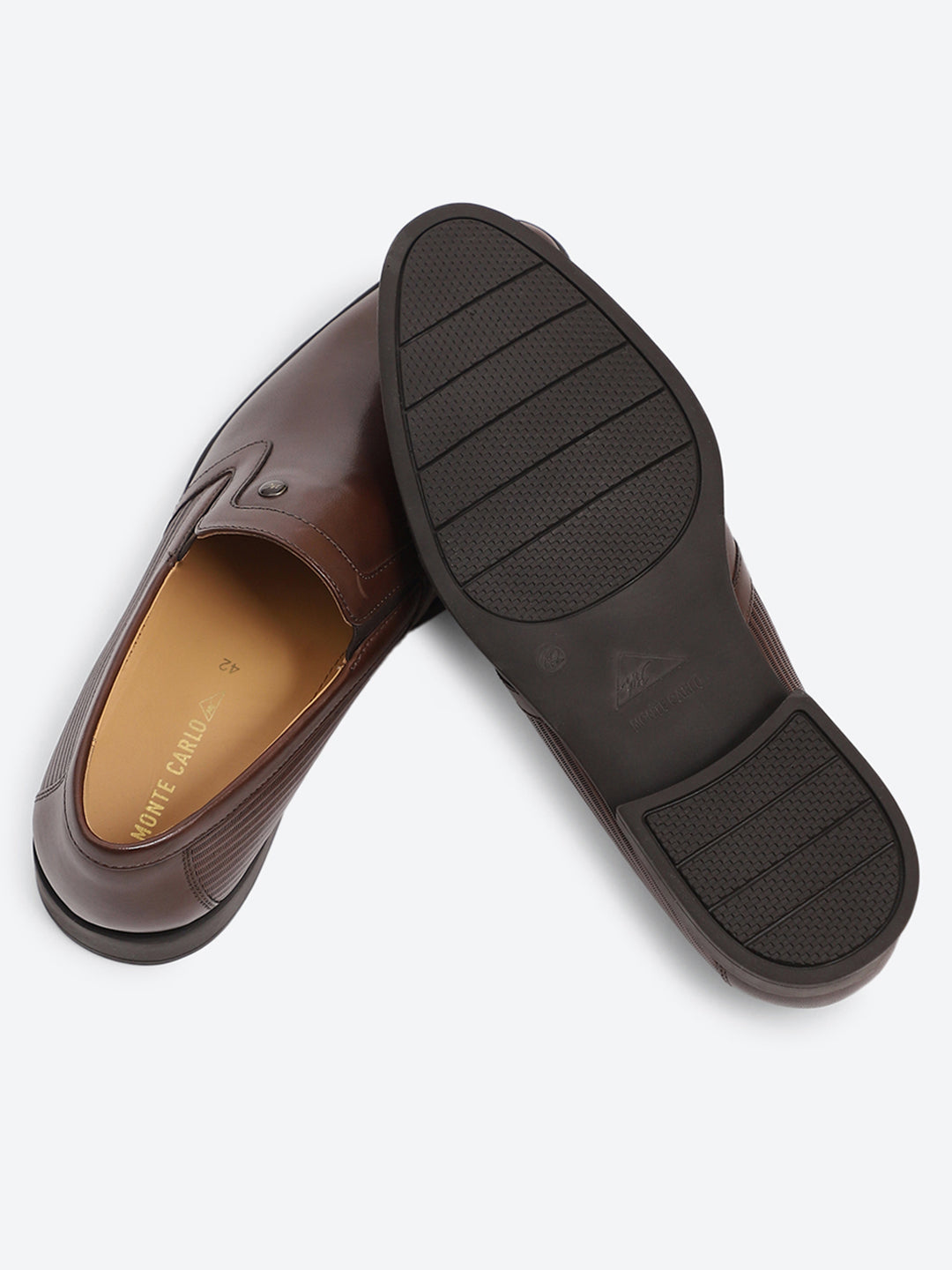 Men Brown Slip on Genuine Leather Formal Shoes