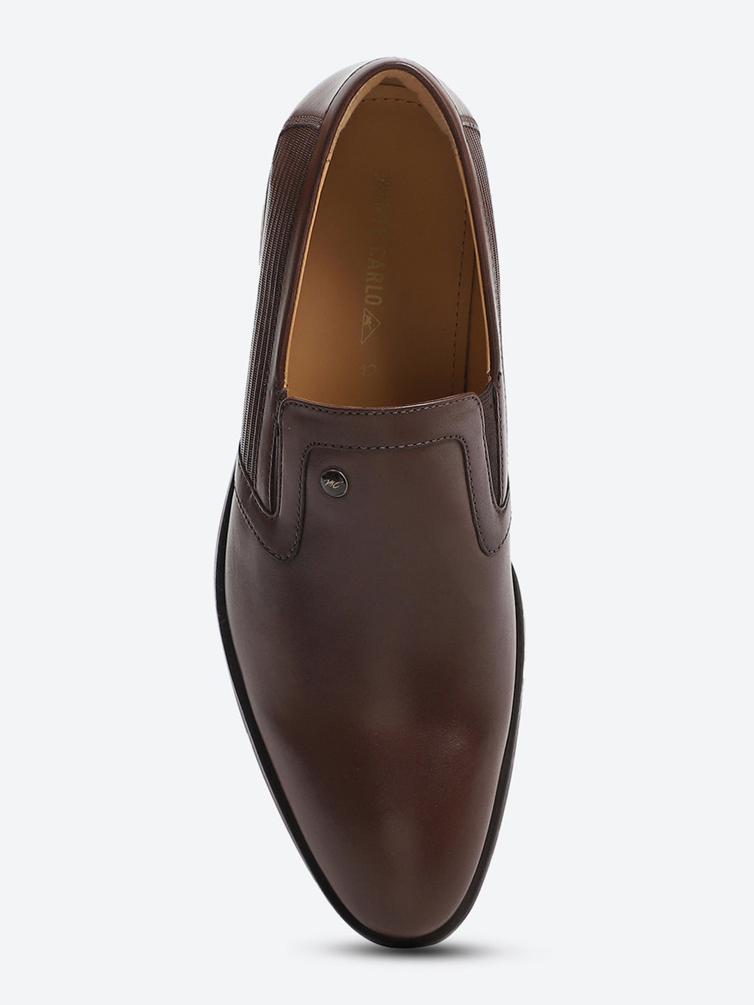 Men Brown Slip on Genuine Leather Formal Shoes
