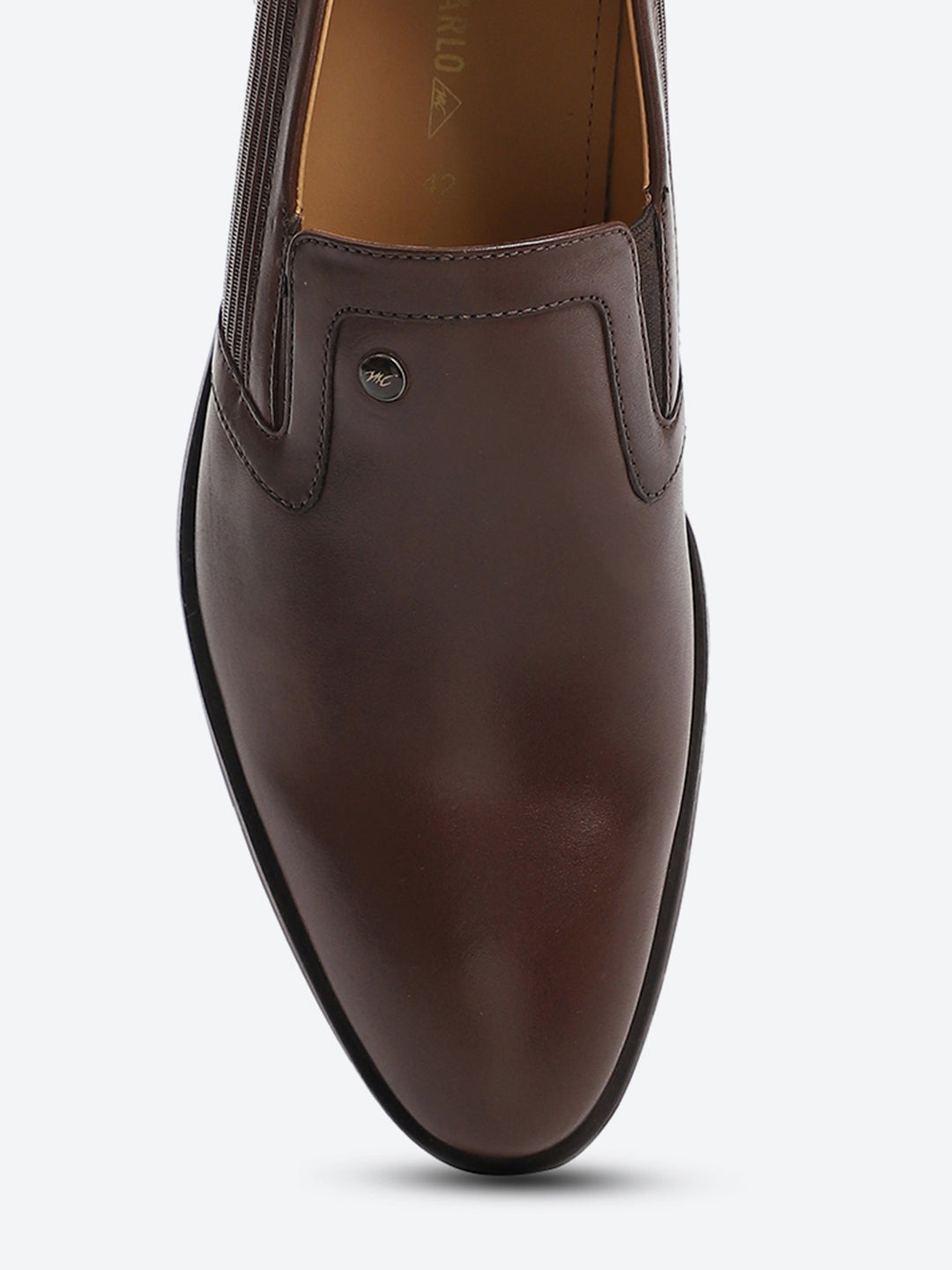 Men Brown Slip on Genuine Leather Formal Shoes