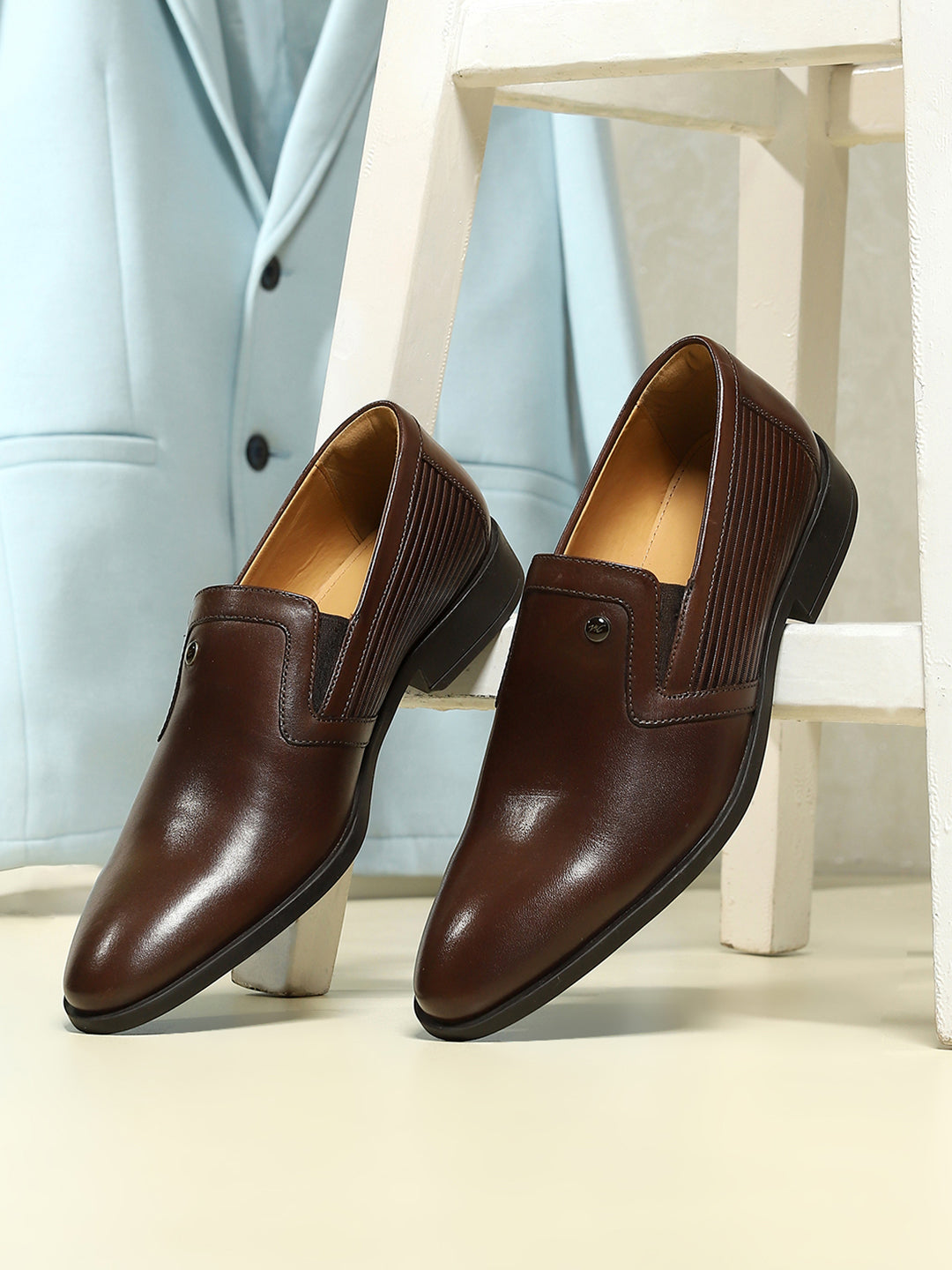 Buy Men Brown Slip on Genuine Leather Formal Shoes Online in India - Monte Carlo Buy Men Brown Slip on Genuine Leather Formal Shoes Online in India - Monte Carlo