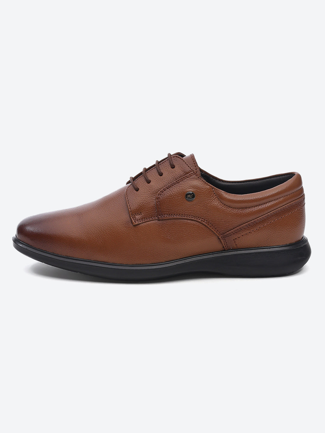 Men Tan Lace Up Leather Formal Derbys