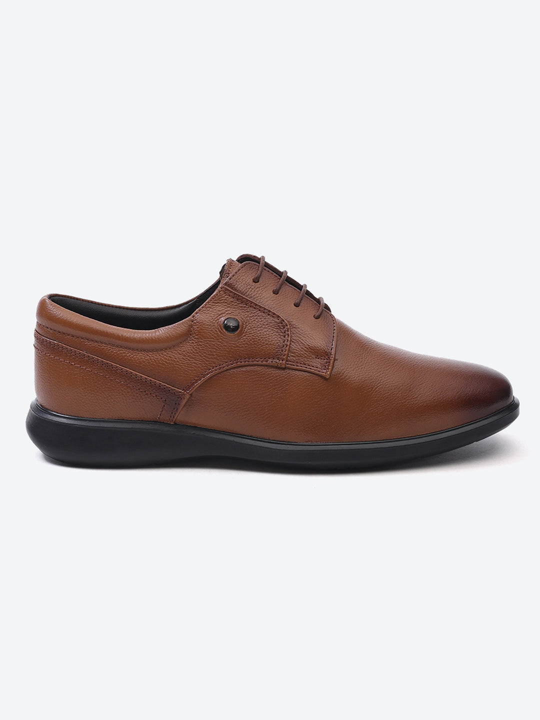 Men Tan Lace Up Leather Formal Derbys