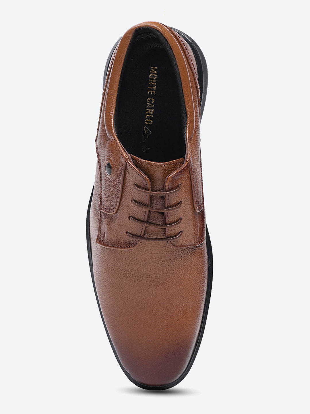 Men Tan Lace Up Leather Formal Derbys
