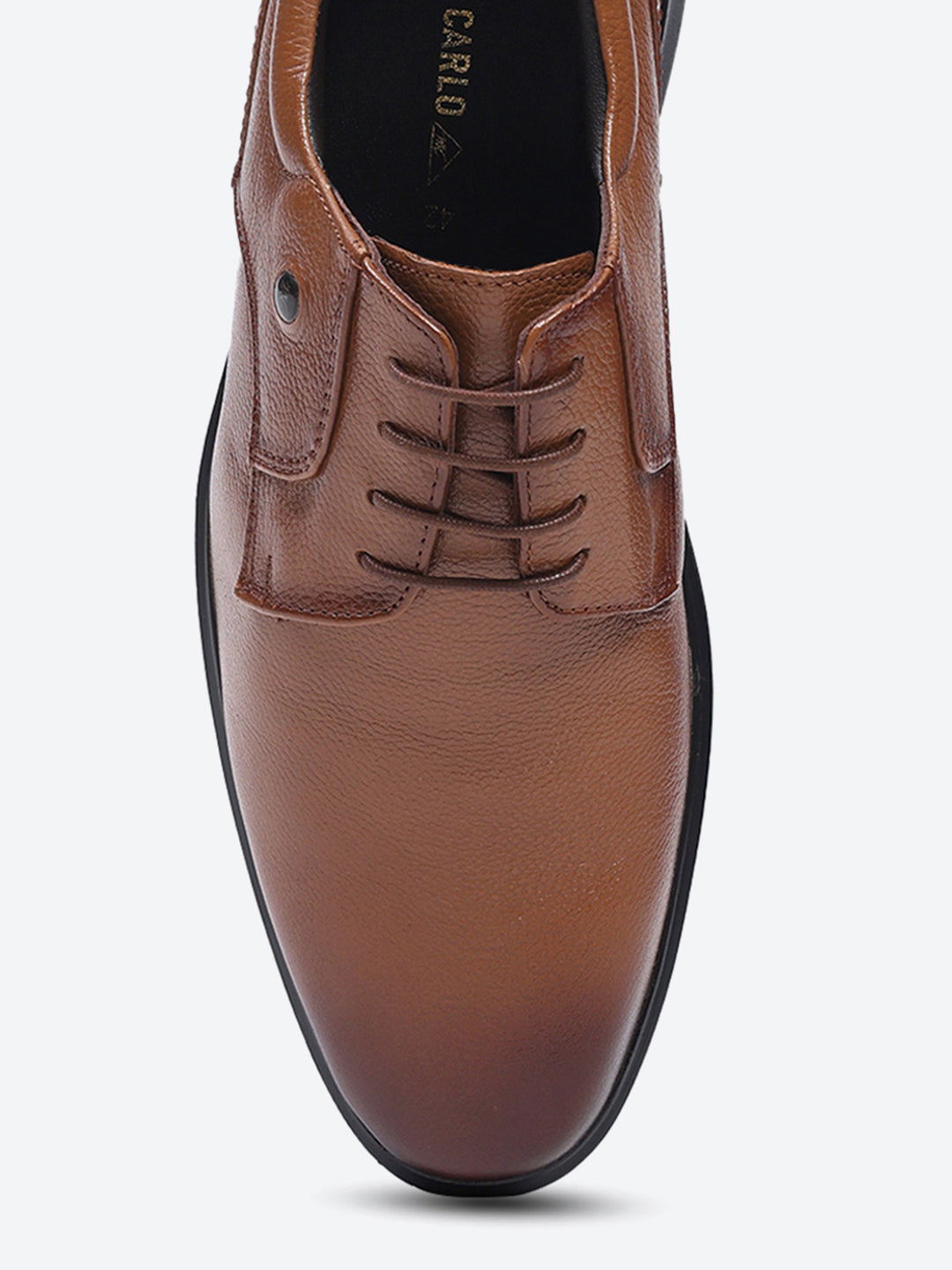 Men Tan Lace Up Leather Formal Derbys