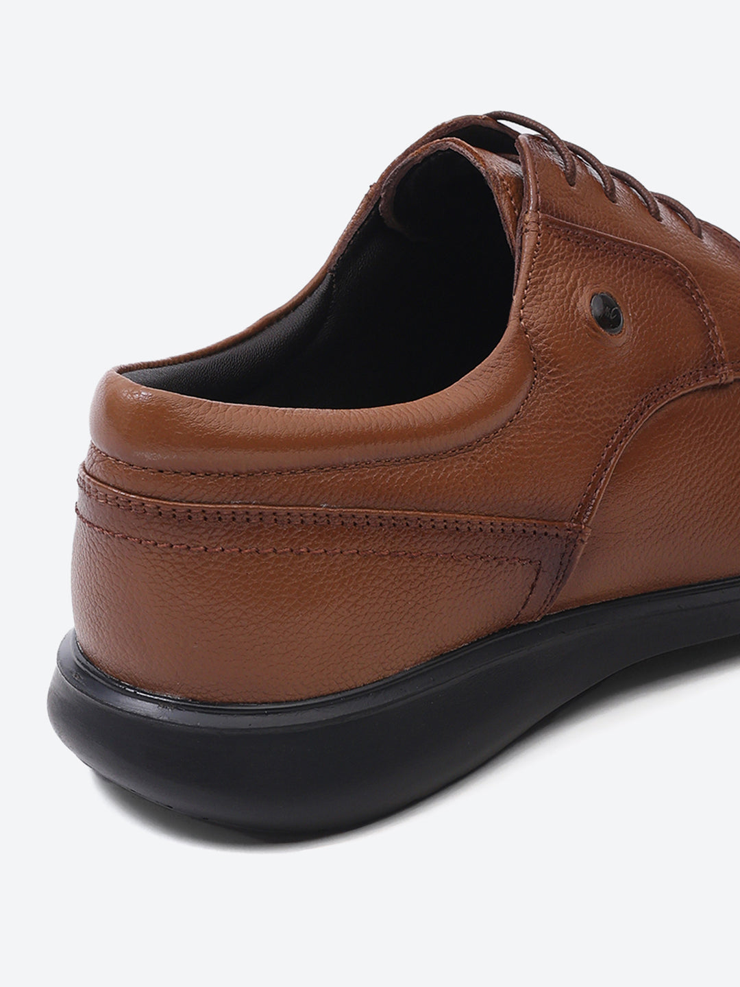 Men Tan Lace Up Leather Formal Derbys