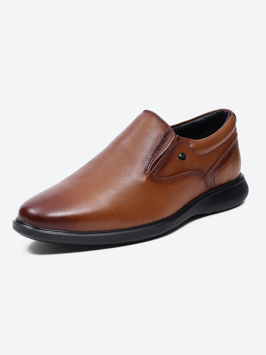 Men Tan Slip on Leather Formal Derbys