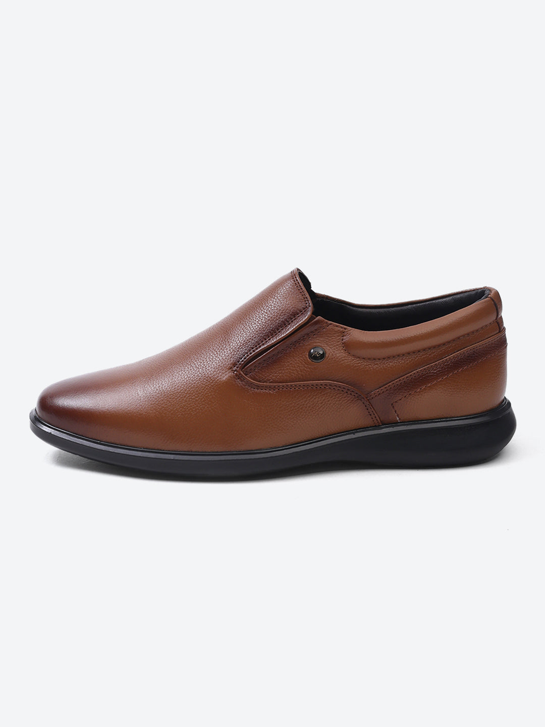 Men Tan Slip on Leather Formal Derbys