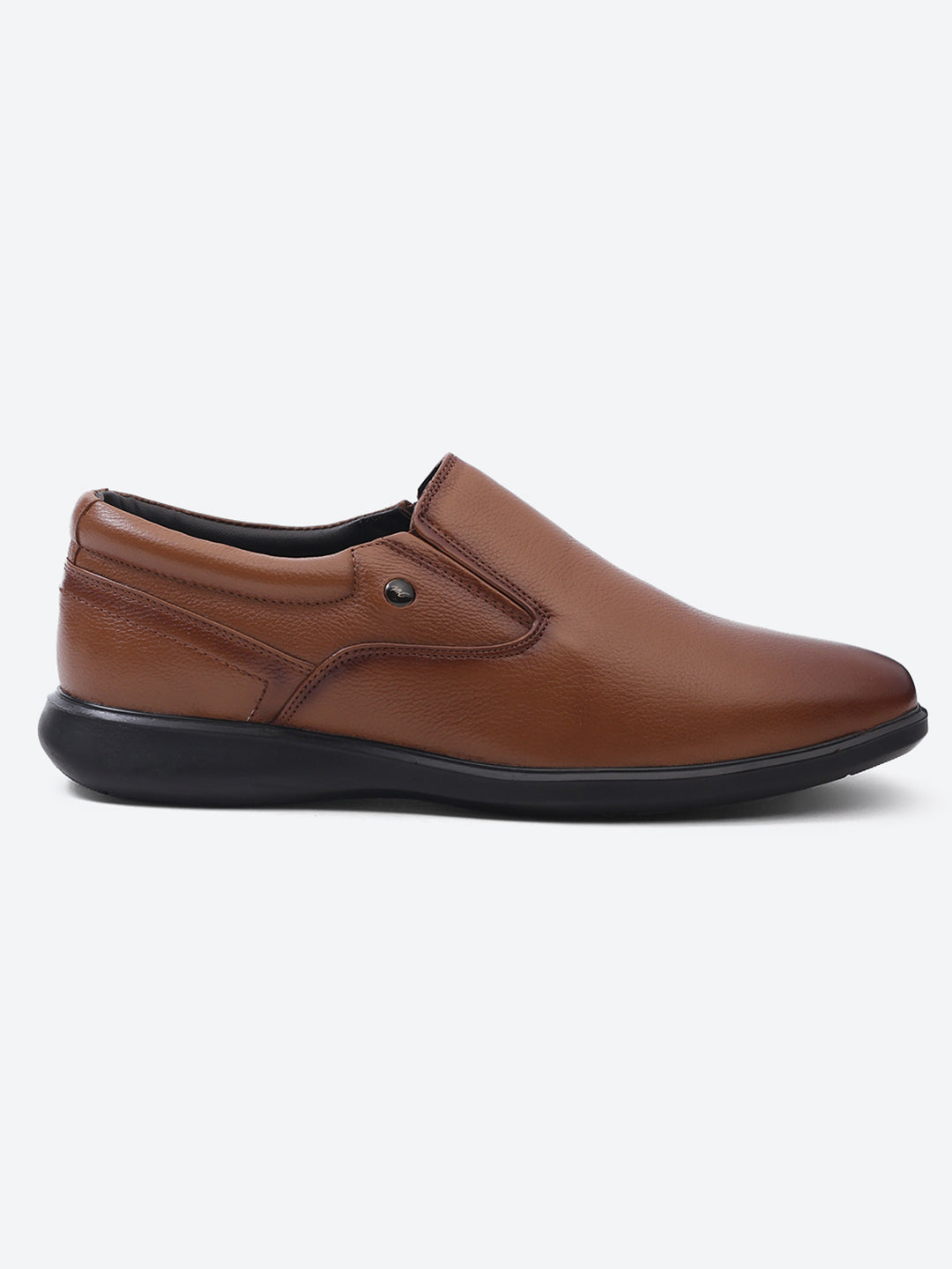 Men Tan Slip on Leather Formal Derbys
