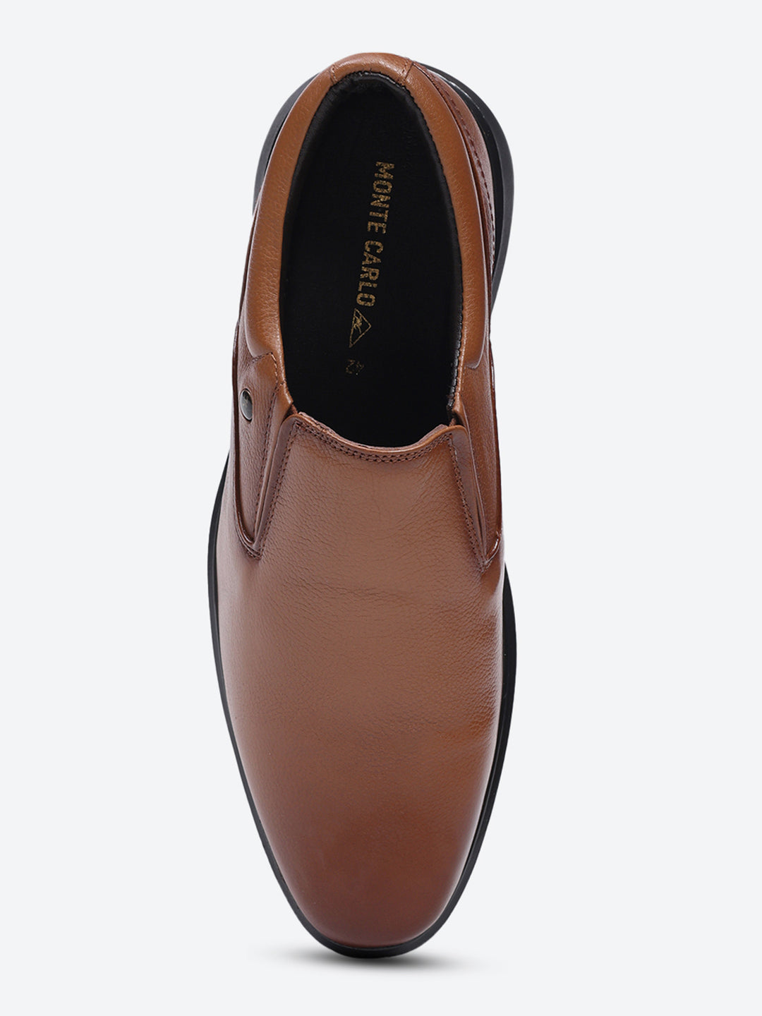 Men Tan Slip on Leather Formal Derbys
