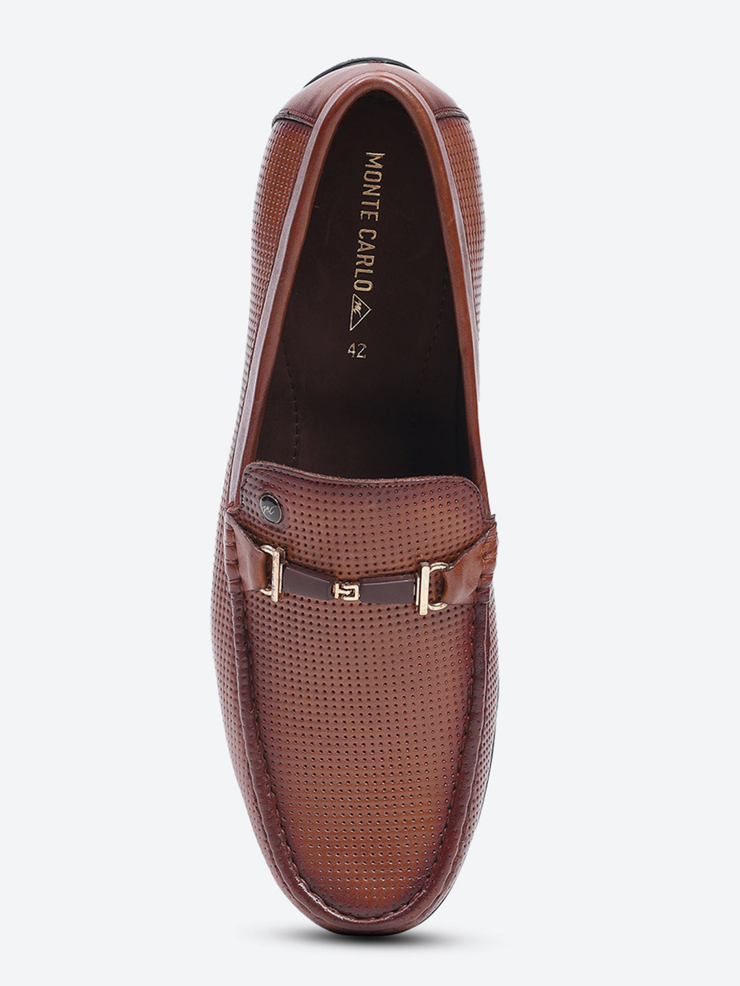 Men Tan Slip on Leather Loafers