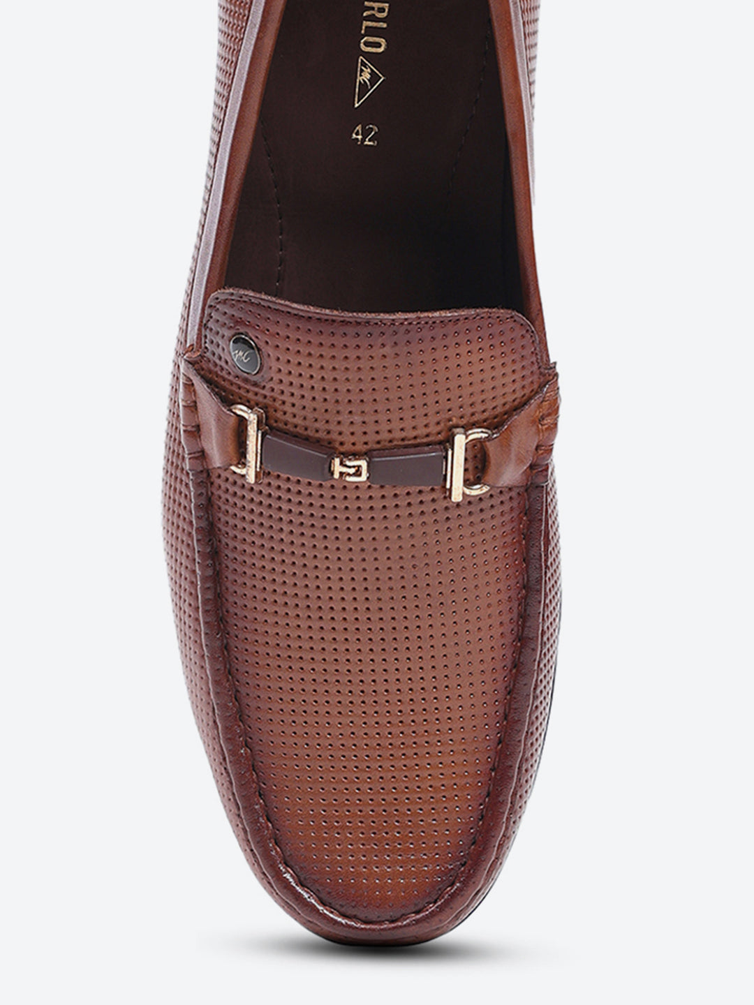 Men Tan Slip on Leather Loafers