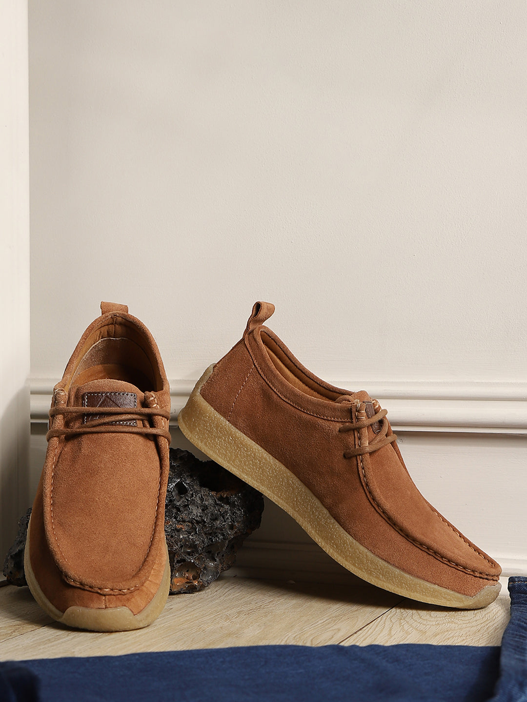 Buy Monte Carlo Peach Casual Moc-Toe-Lace Up Shoe For Men Online In India