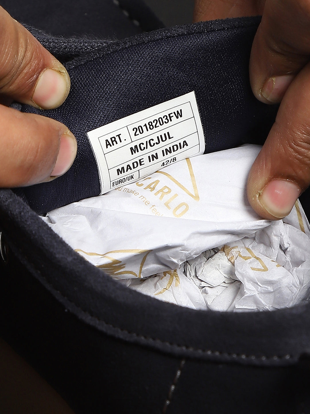 Monte Carlo Navy Blue Casual Moc-Toe-Lace Up Shoe for Men