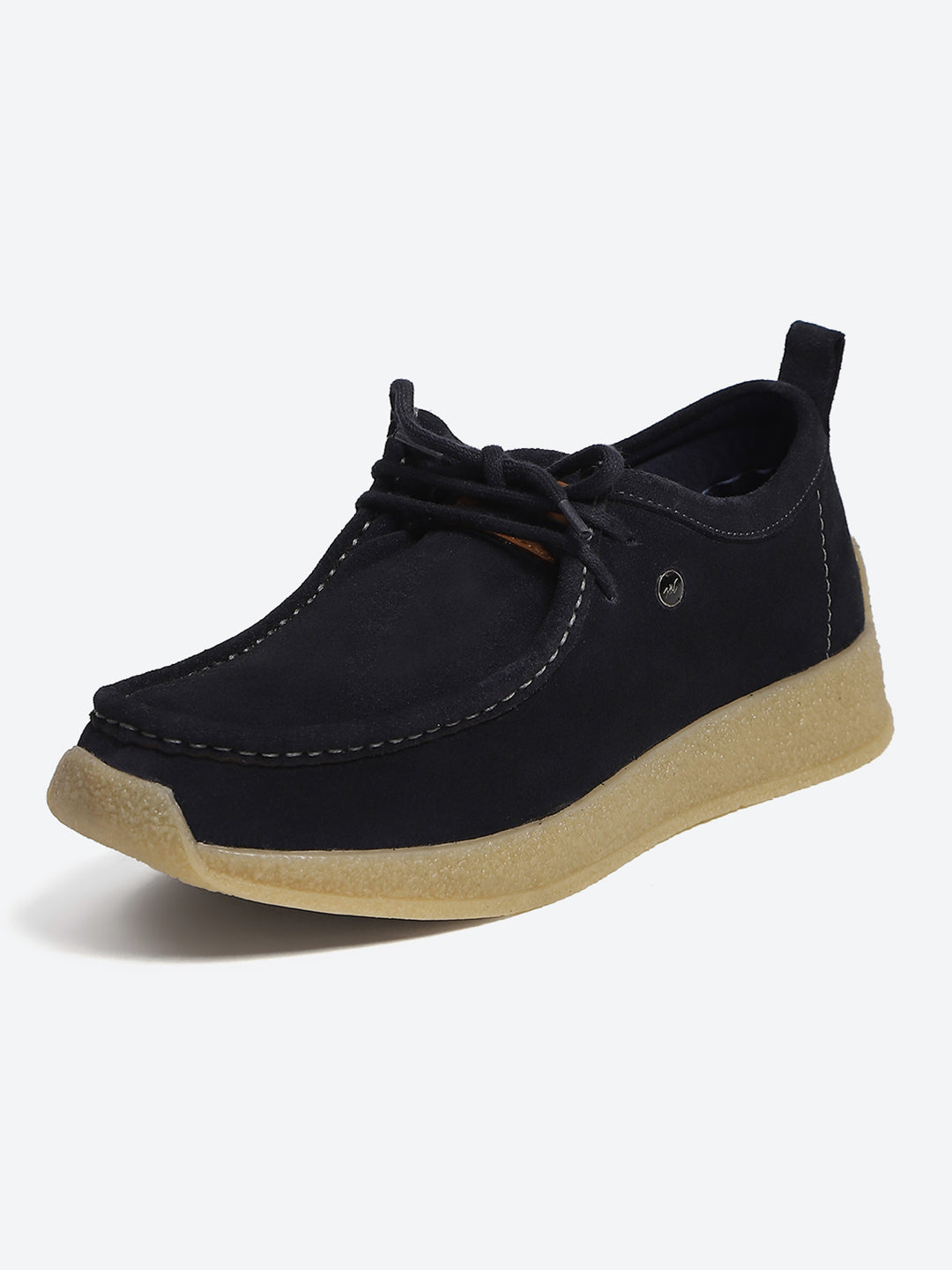 Monte Carlo Navy Blue Casual Moc-Toe-Lace Up Shoe for Men