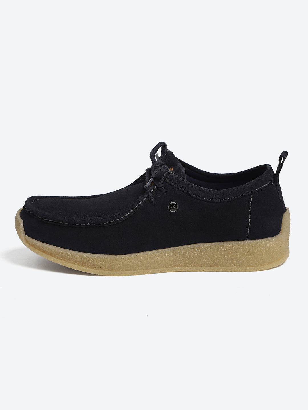 Monte Carlo Navy Blue Casual Moc-Toe-Lace Up Shoe for Men