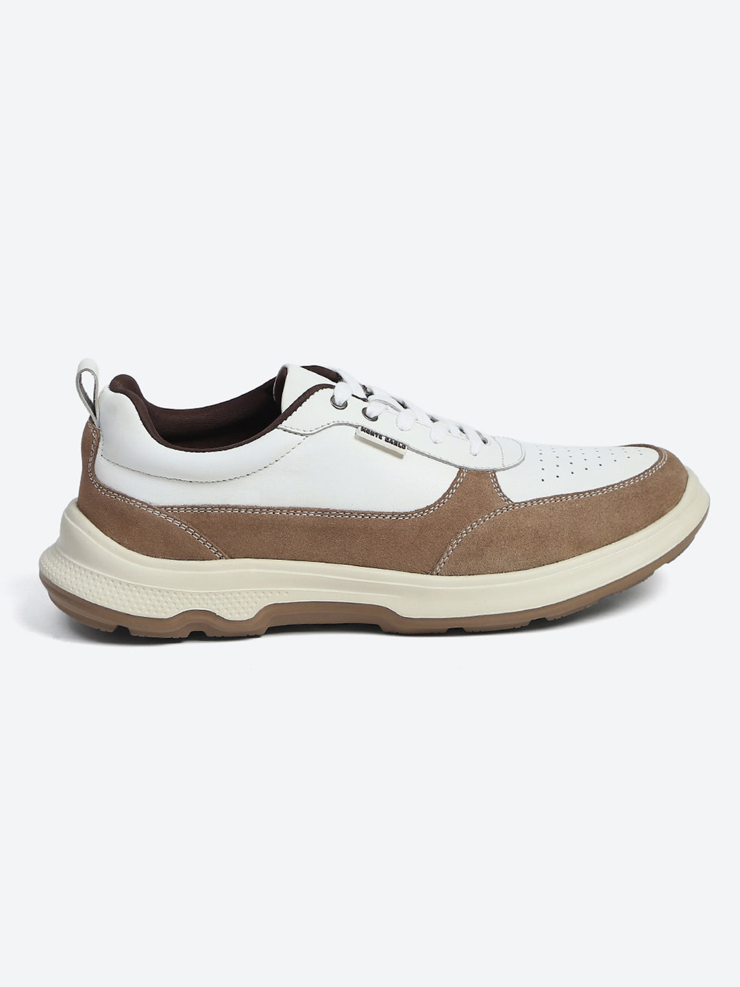 Monte Carlo White & Taupe Comfort Casual Sneakers for Men