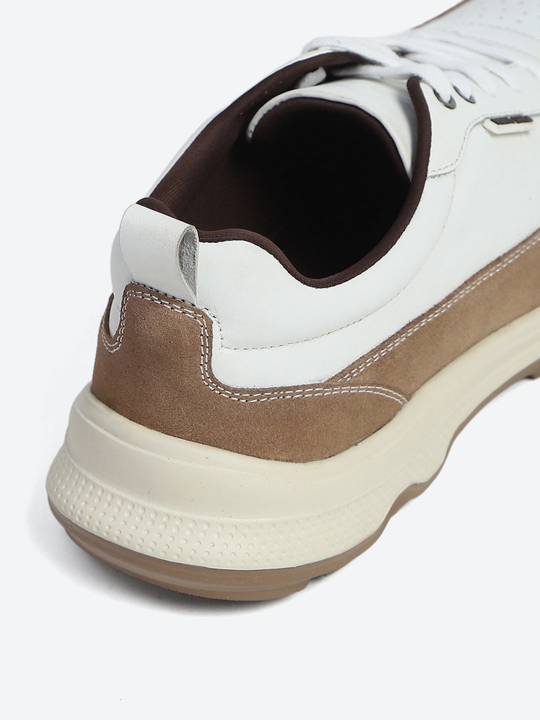 Monte Carlo White & Taupe Comfort Casual Sneakers for Men