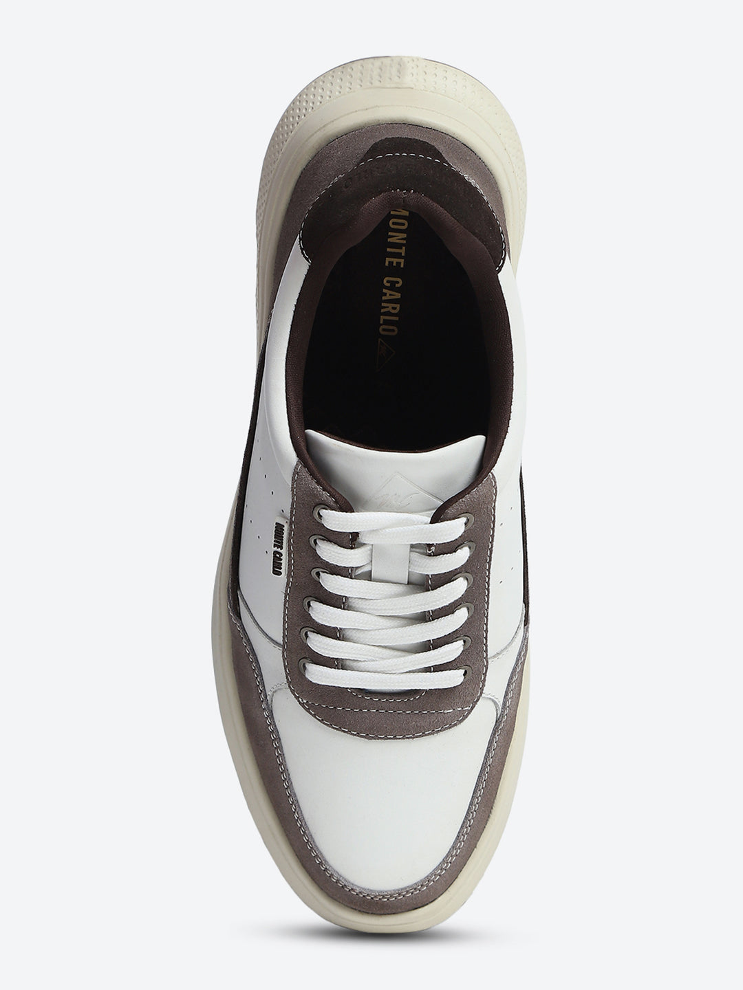 Monte Carlo White & Taupe Comfort Casual Sneakers for Men