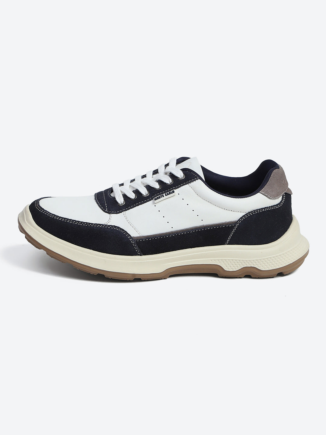 Monte Carlo White & Navy Blue Comfort Casual Sneakers for Men