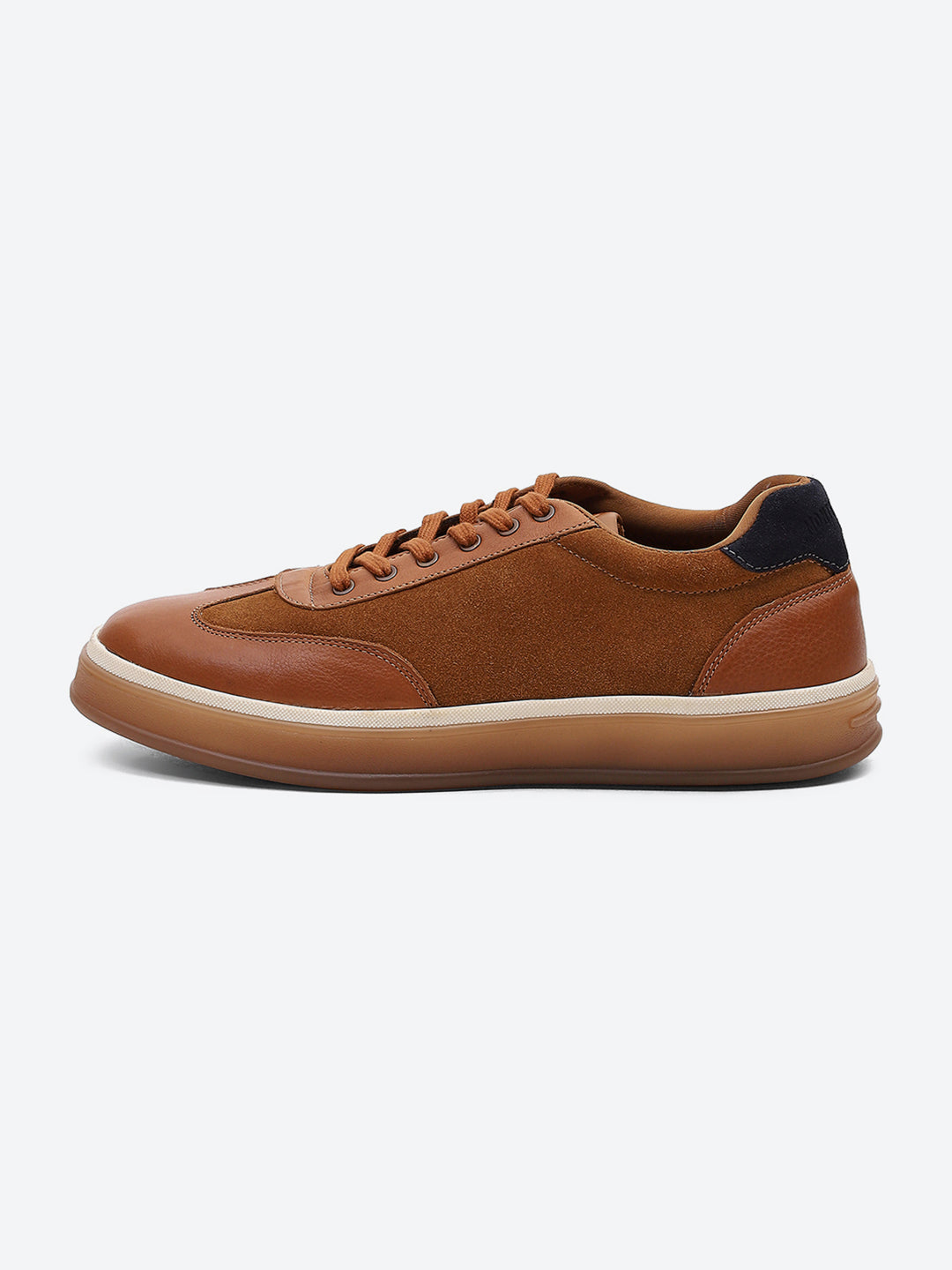 Men Tan Lace Up Genuine Leather Sneaker