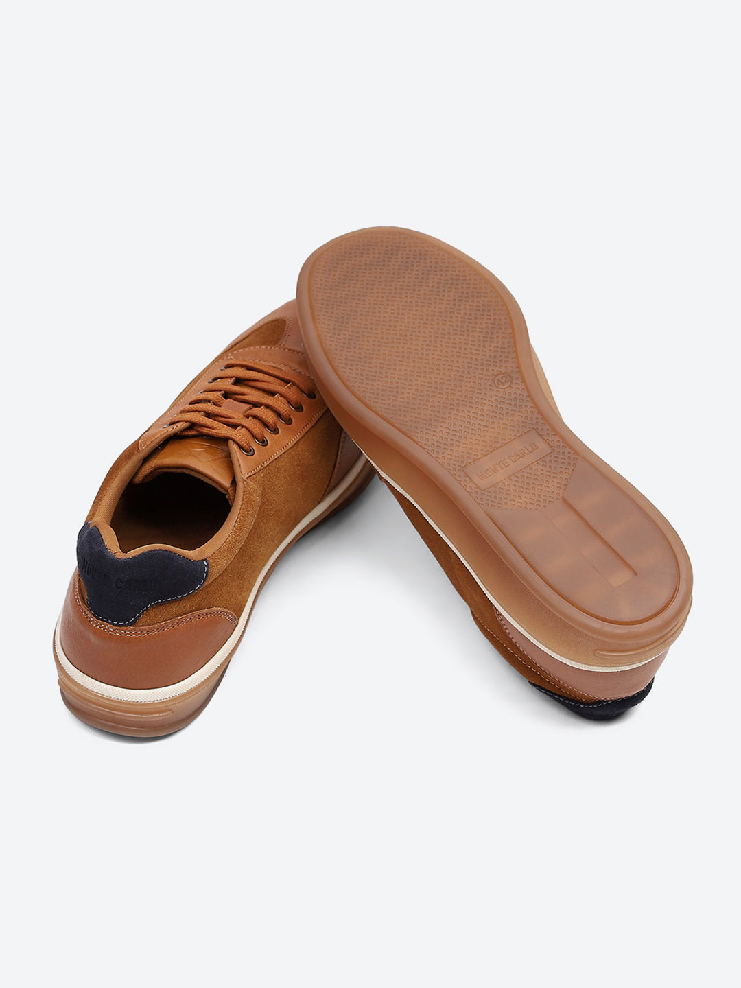 Men Tan Lace Up Genuine Leather Sneaker
