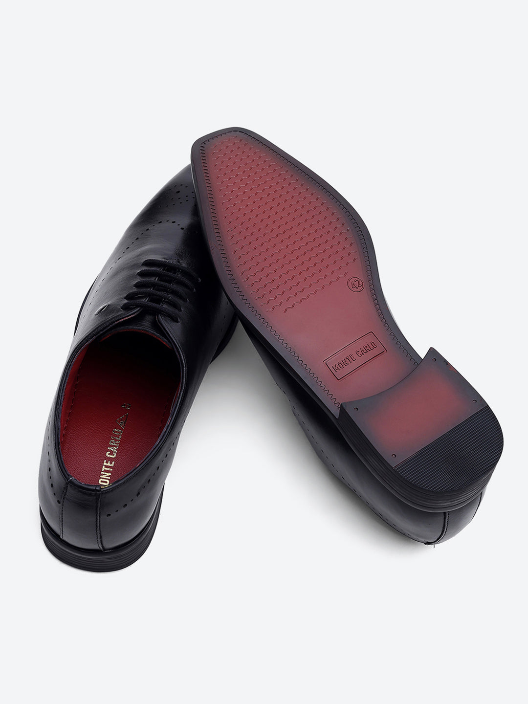 Men Black Lace Up Genuine Leather Formal Oxfords