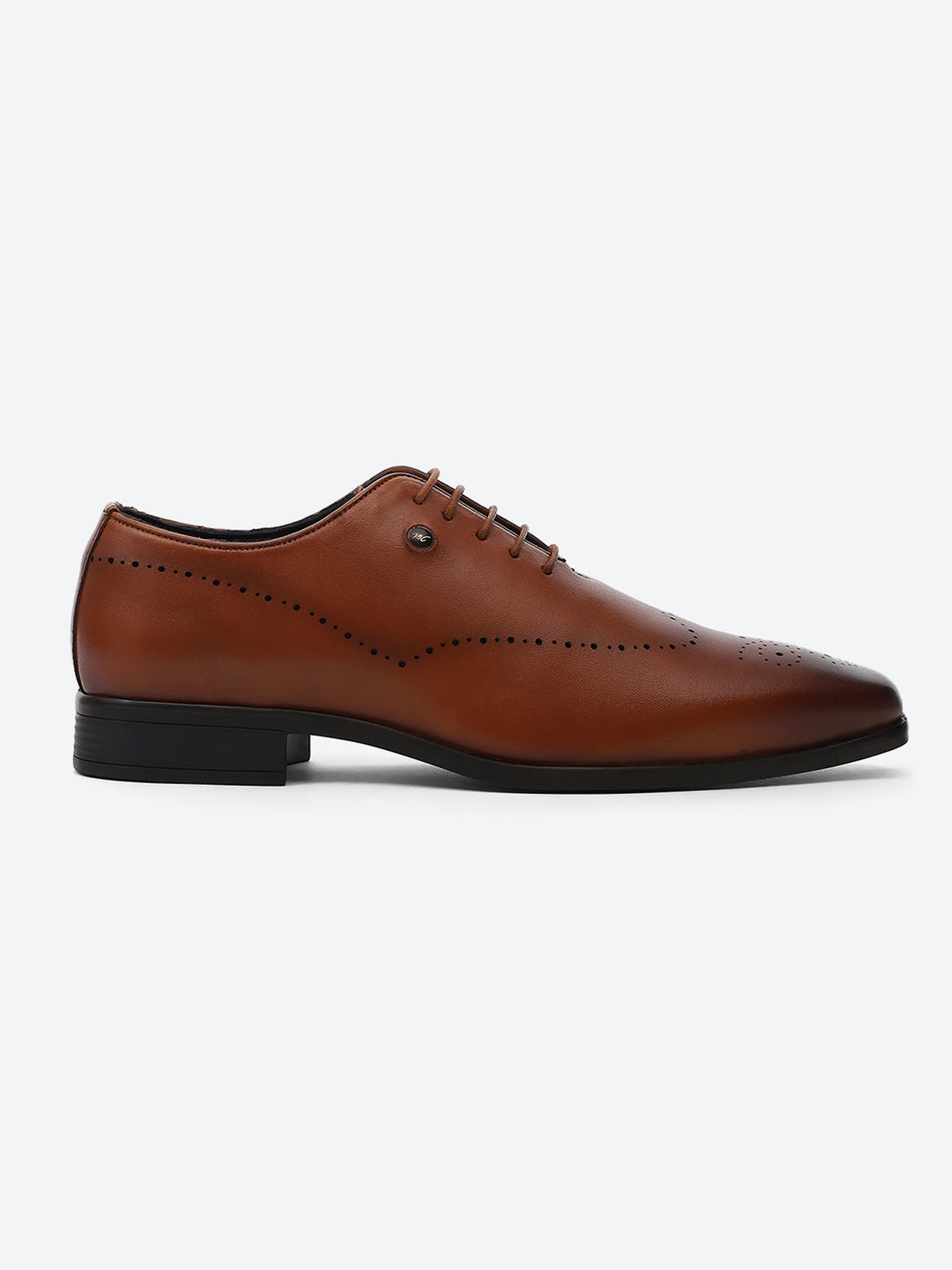 Men Tan Lace Up Genuine Leather Formal Oxfords