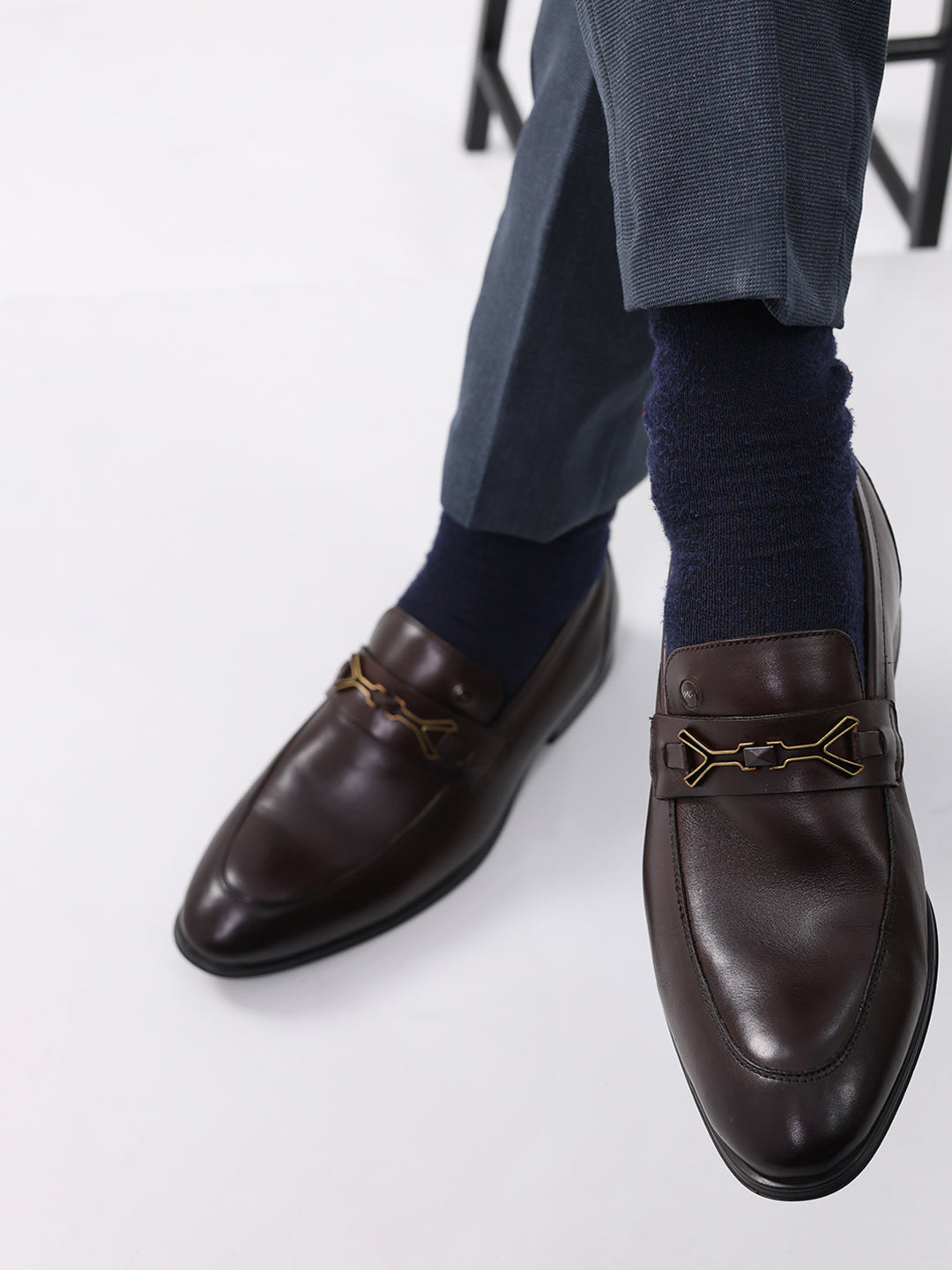 Men Brown Slip on Genuine Leather Penny Loafers