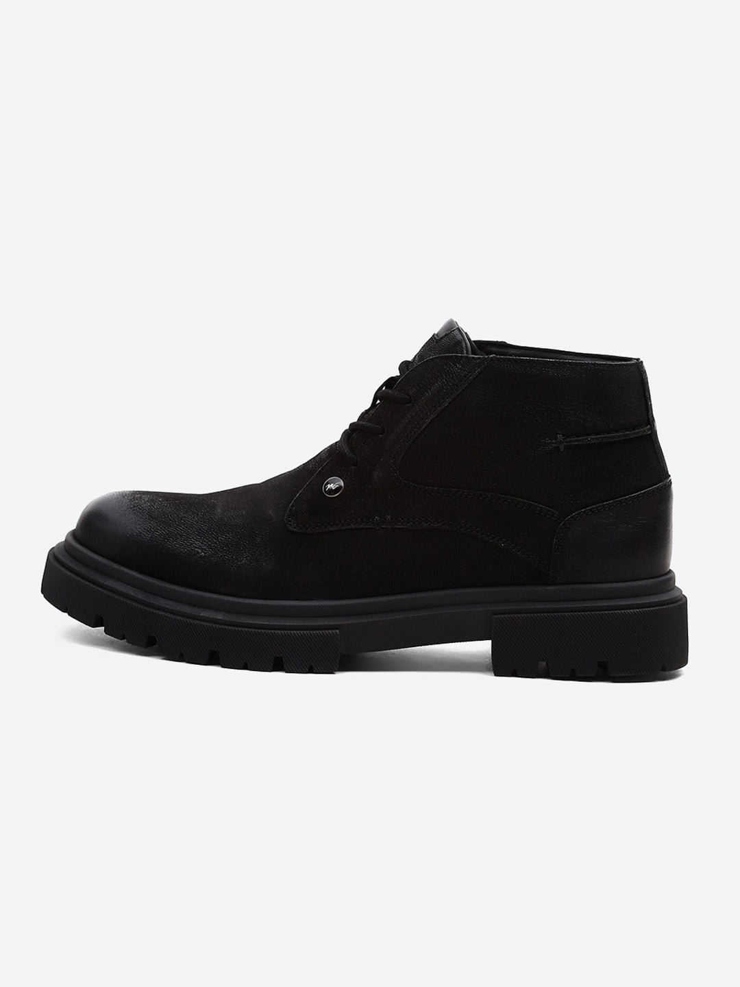 Men Black Lace Up Genuine Leather Comfortable and Light weight Outdoor Boots