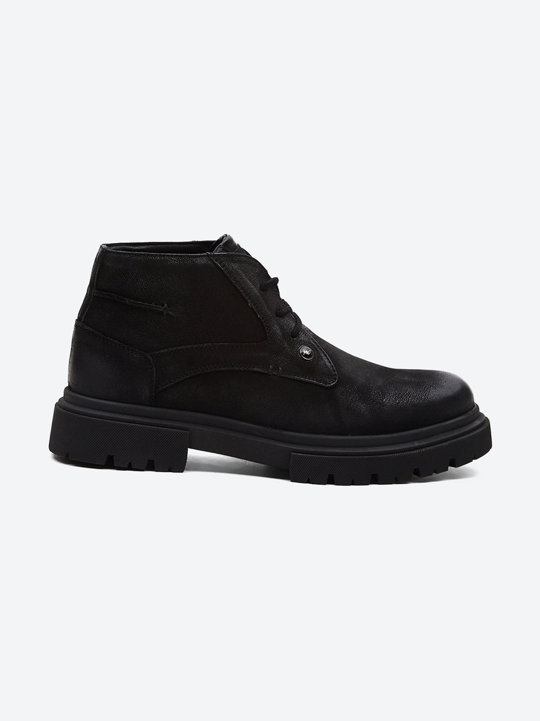 Men Black Lace Up Genuine Leather Comfortable and Light weight Outdoor Boots