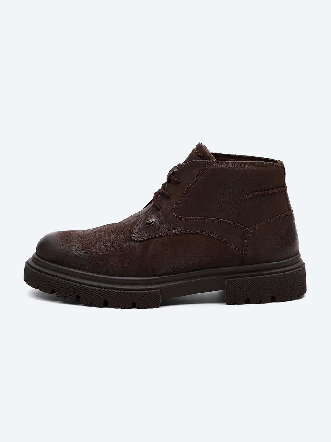 Men Brown Lace Up Genuine Leather Comfortable and Light weight Outdoor Boots