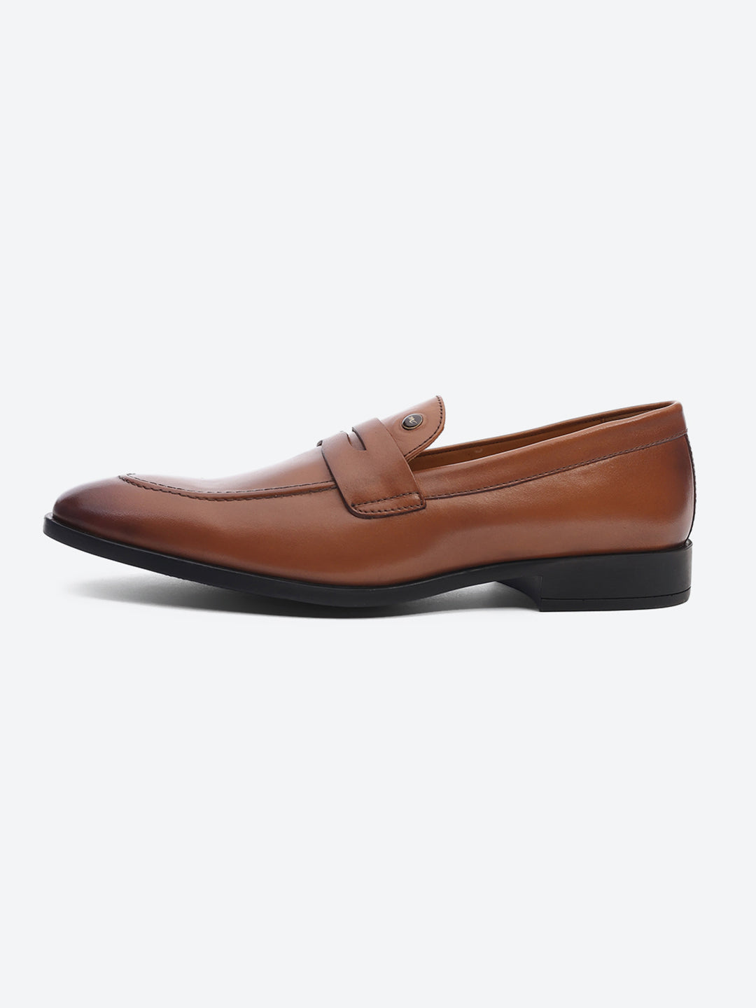 Men Tan Slip on Genuine Leather Loafers