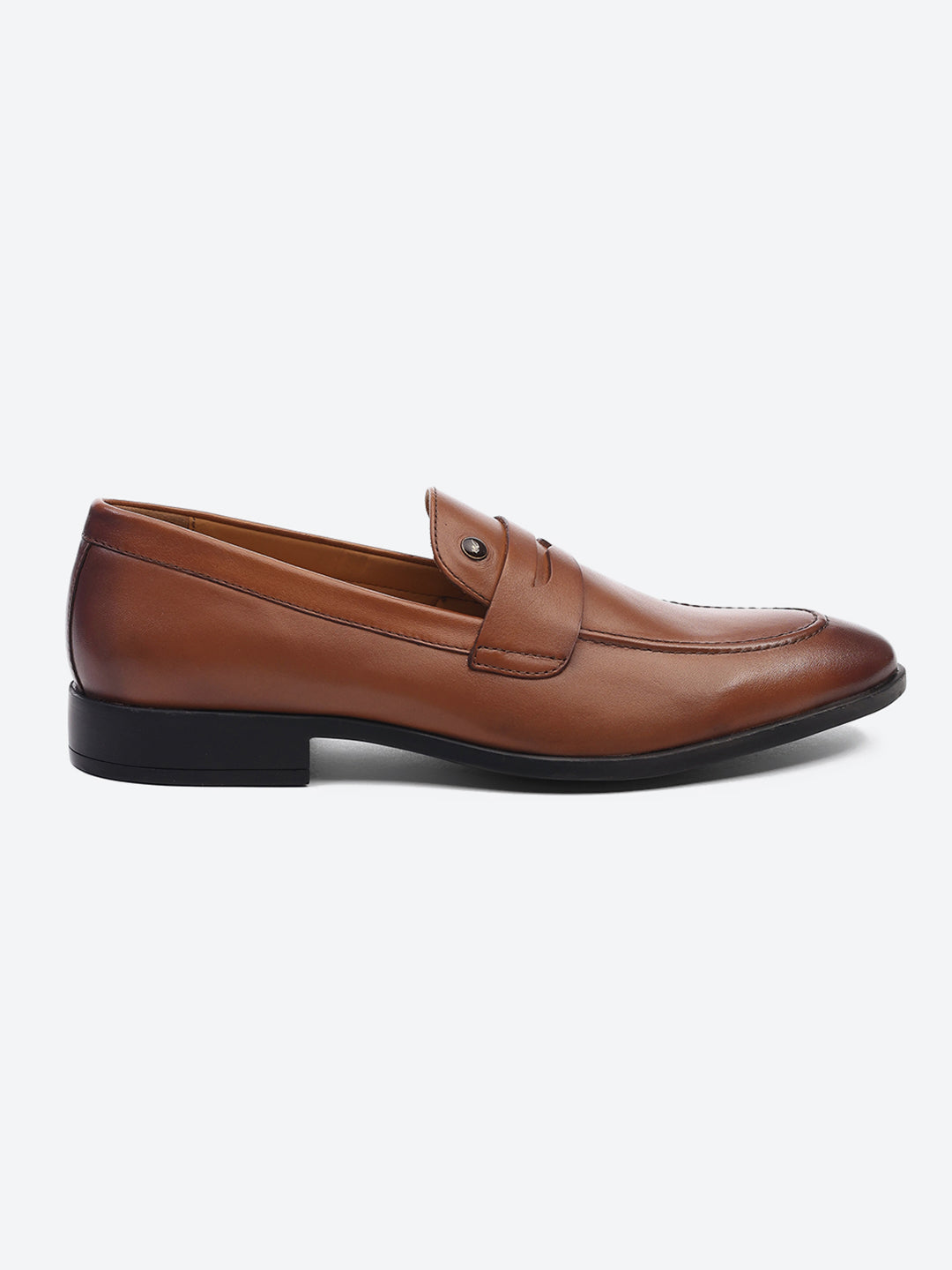 Men Tan Slip on Genuine Leather Loafers