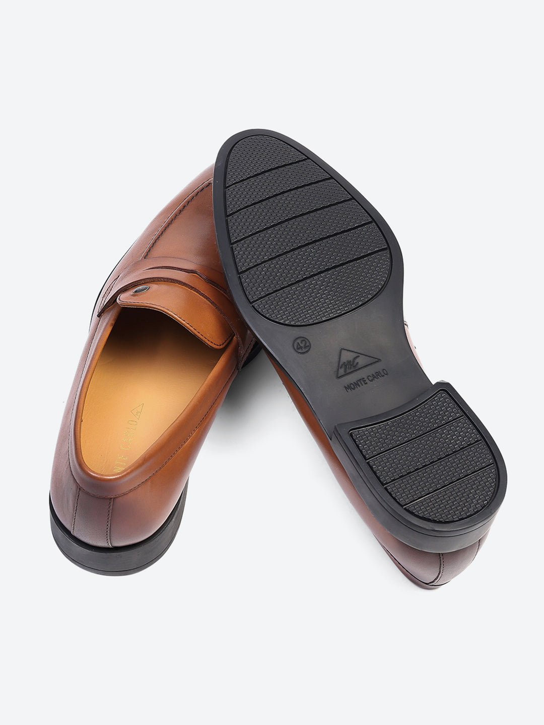 Men Tan Slip on Genuine Leather Loafers