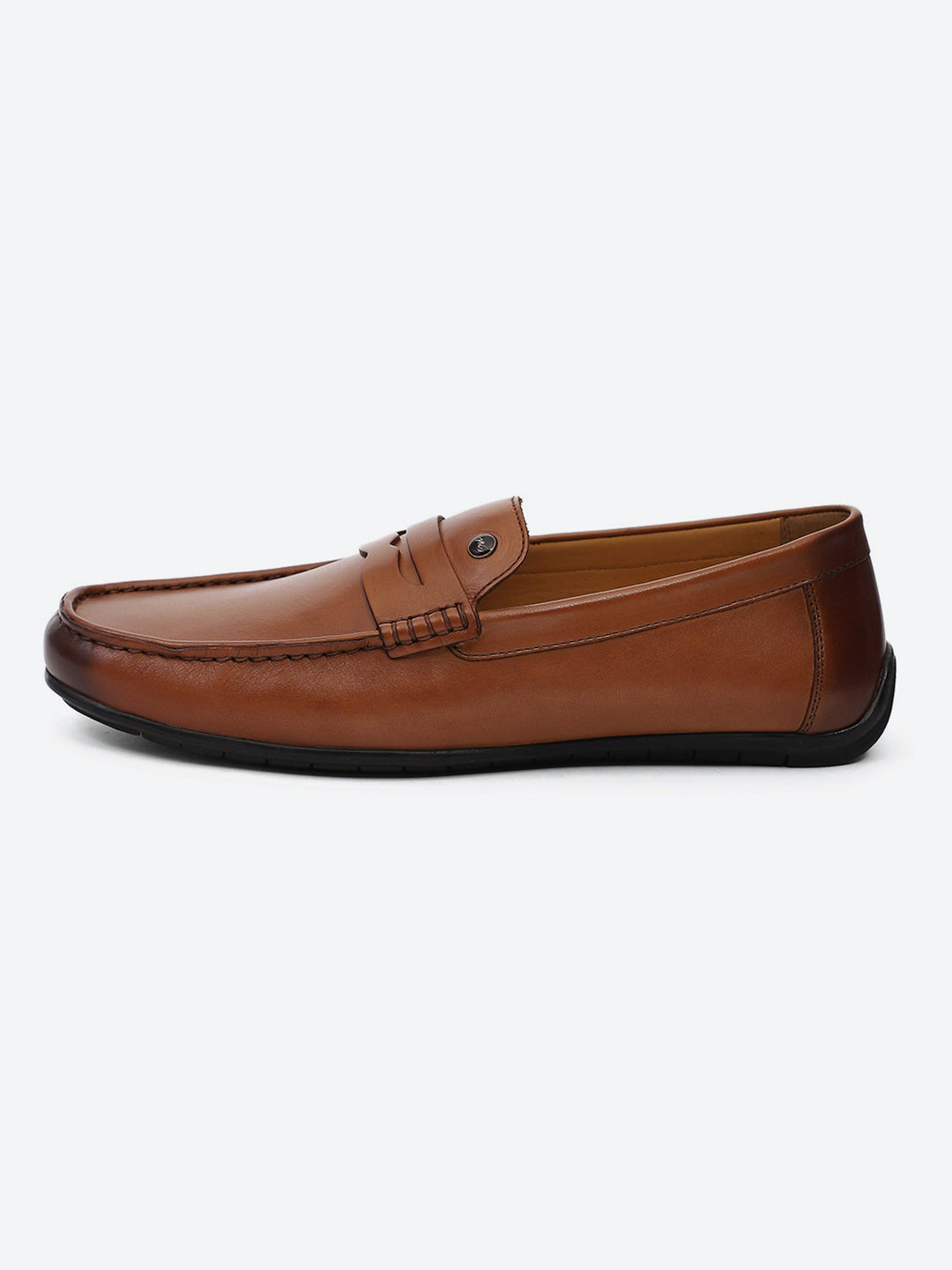 Men Tan Slip on Genuine Leather Loafers