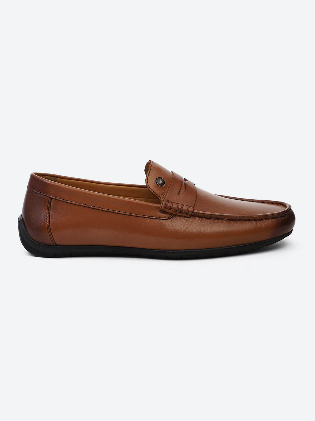 Men Tan Slip on Genuine Leather Loafers