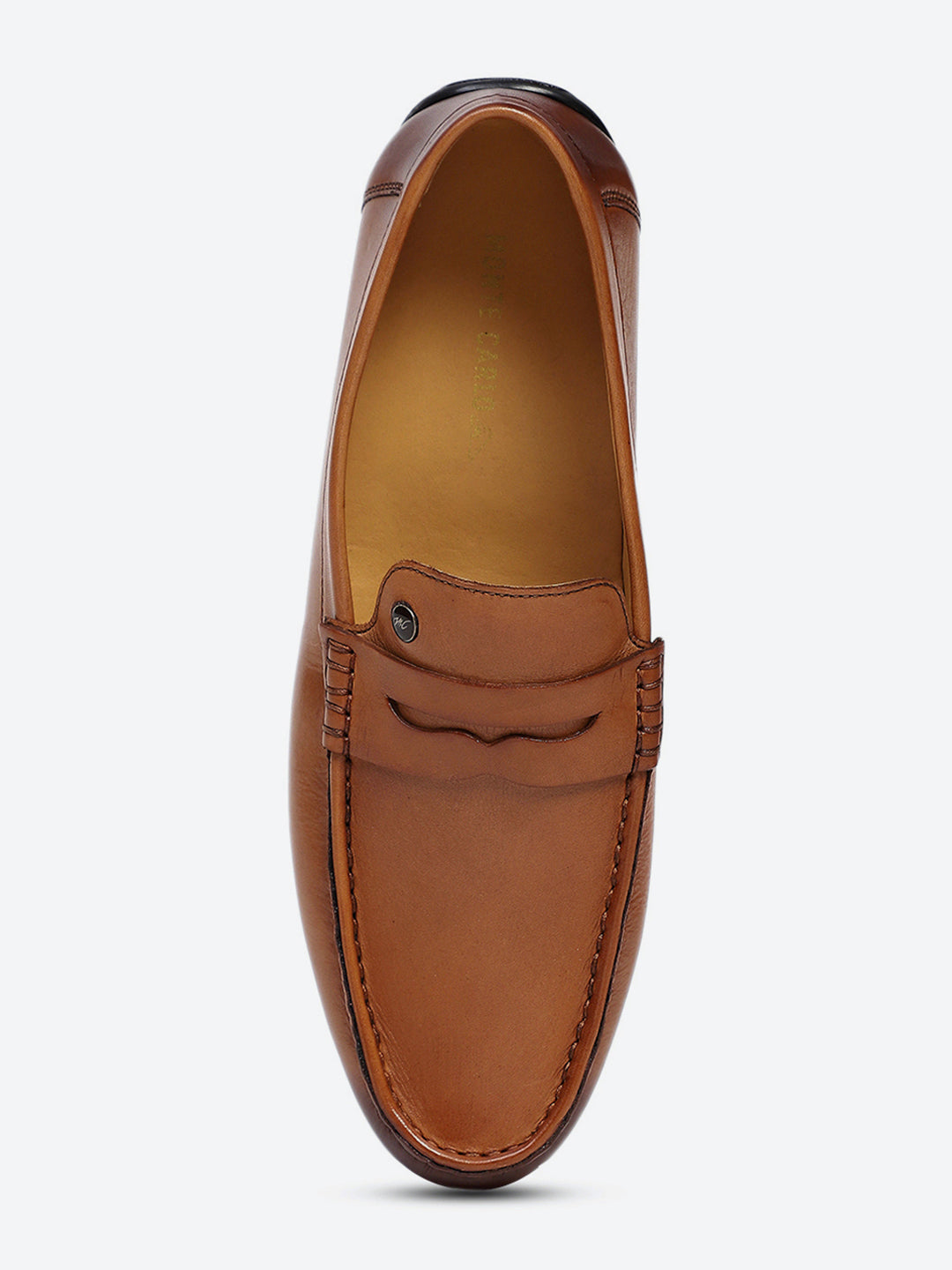 Men Tan Slip on Genuine Leather Loafers