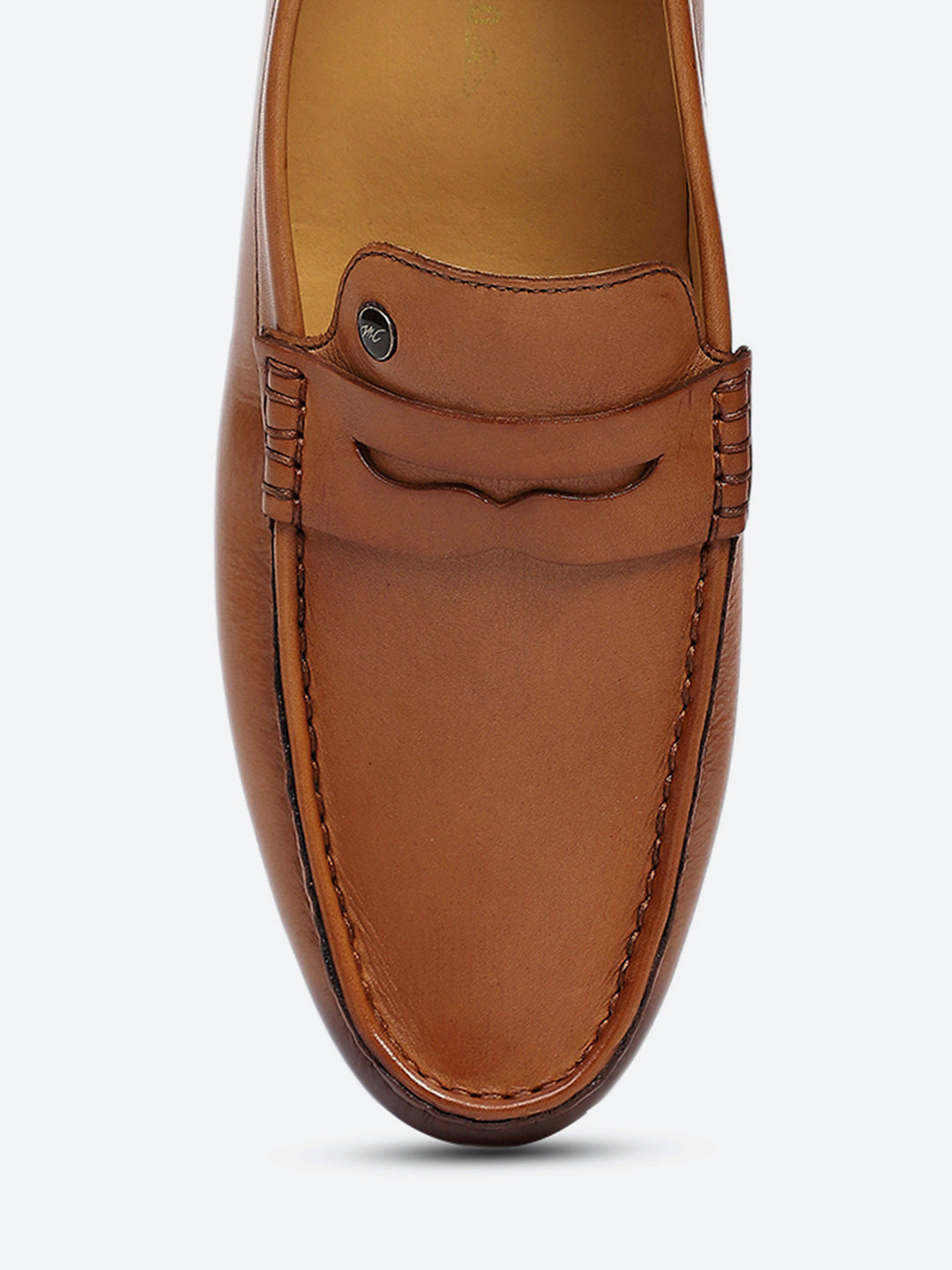Men Tan Slip on Genuine Leather Loafers