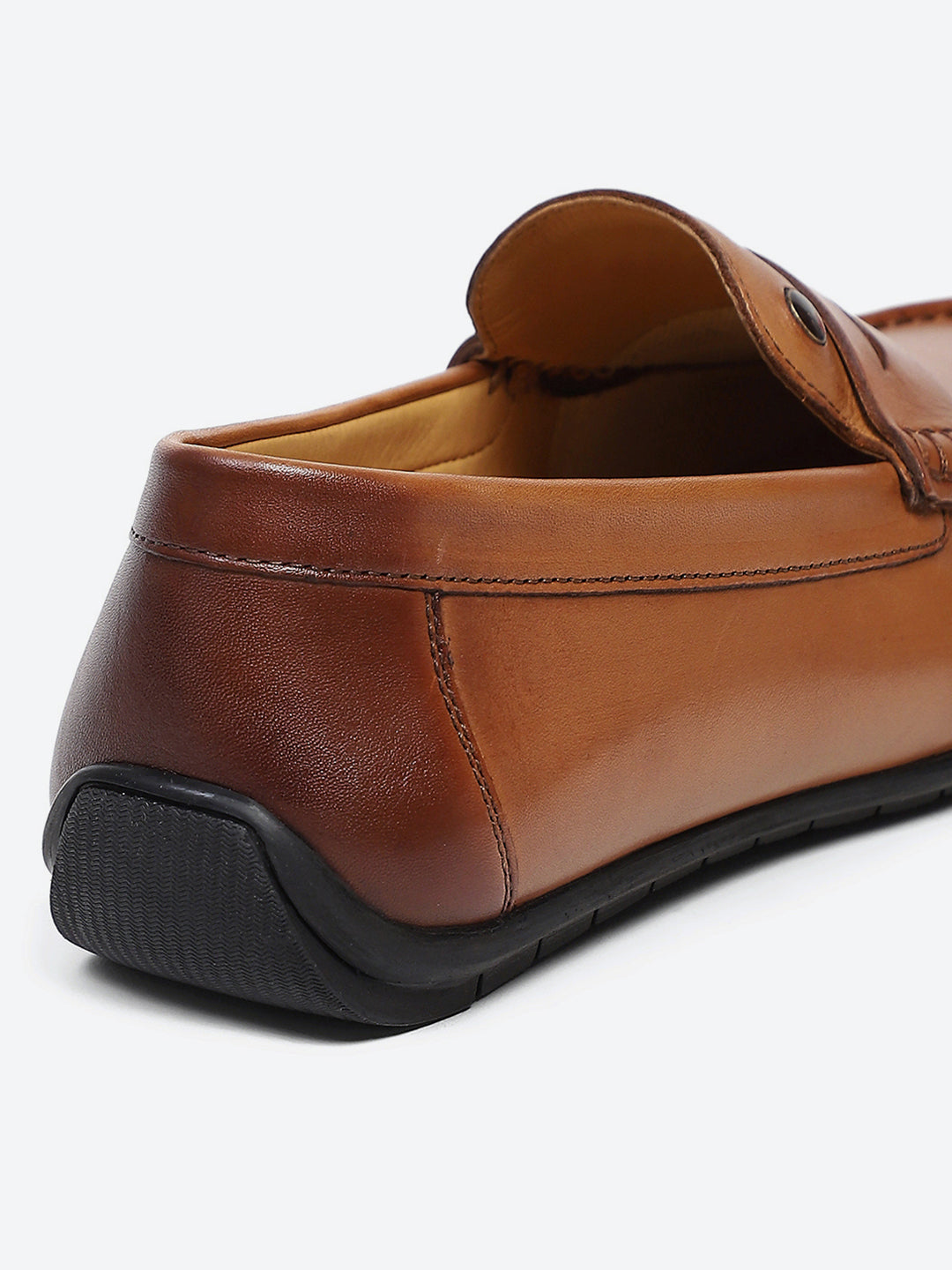 Men Tan Slip on Genuine Leather Loafers