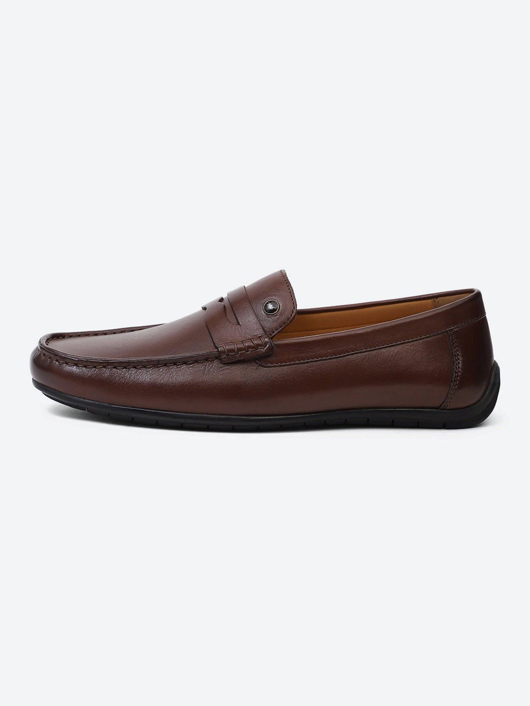 Men Brown Slip on Genuine Leather Loafers