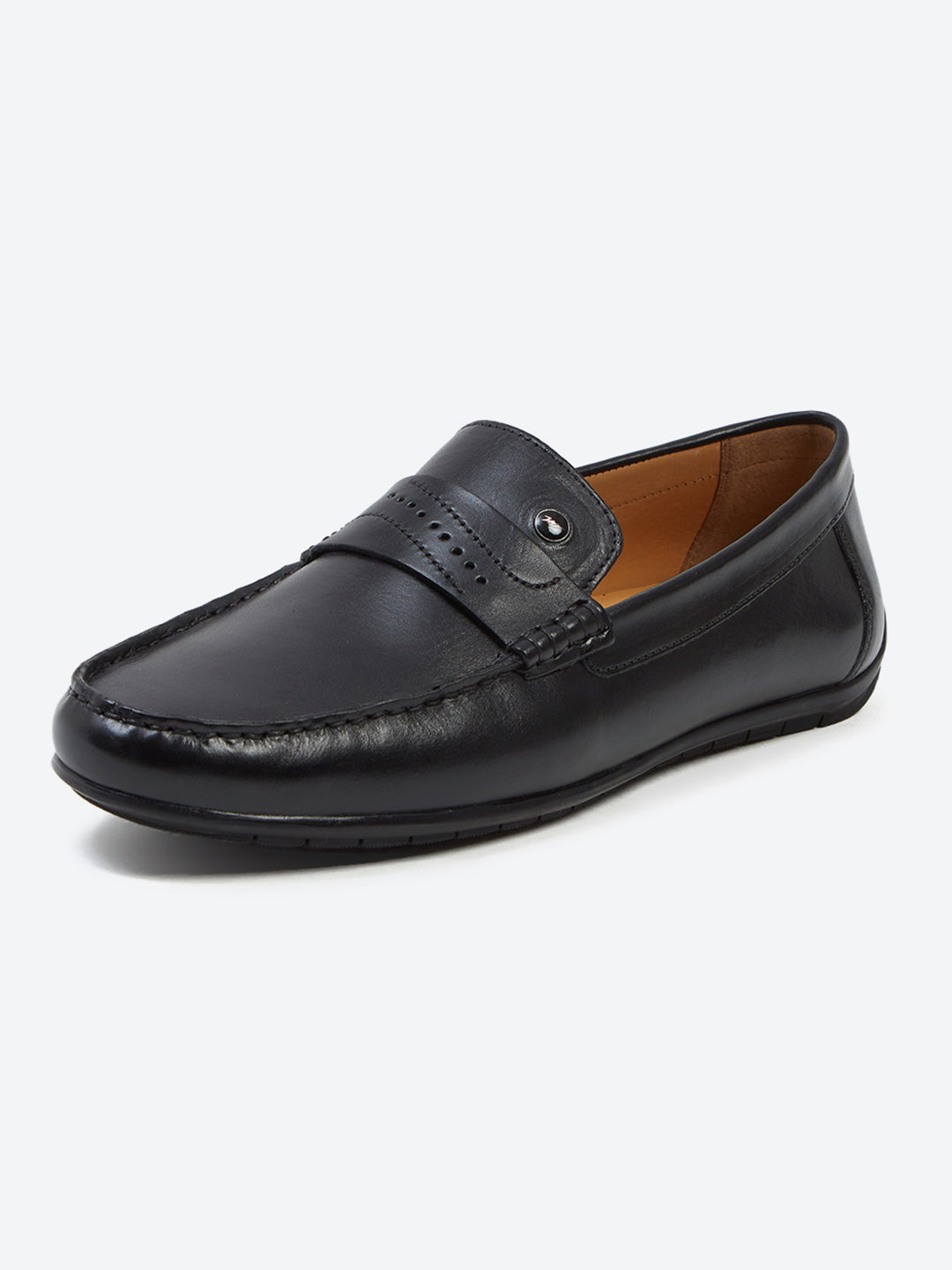 Men Black Slip on Genuine Leather Loafers