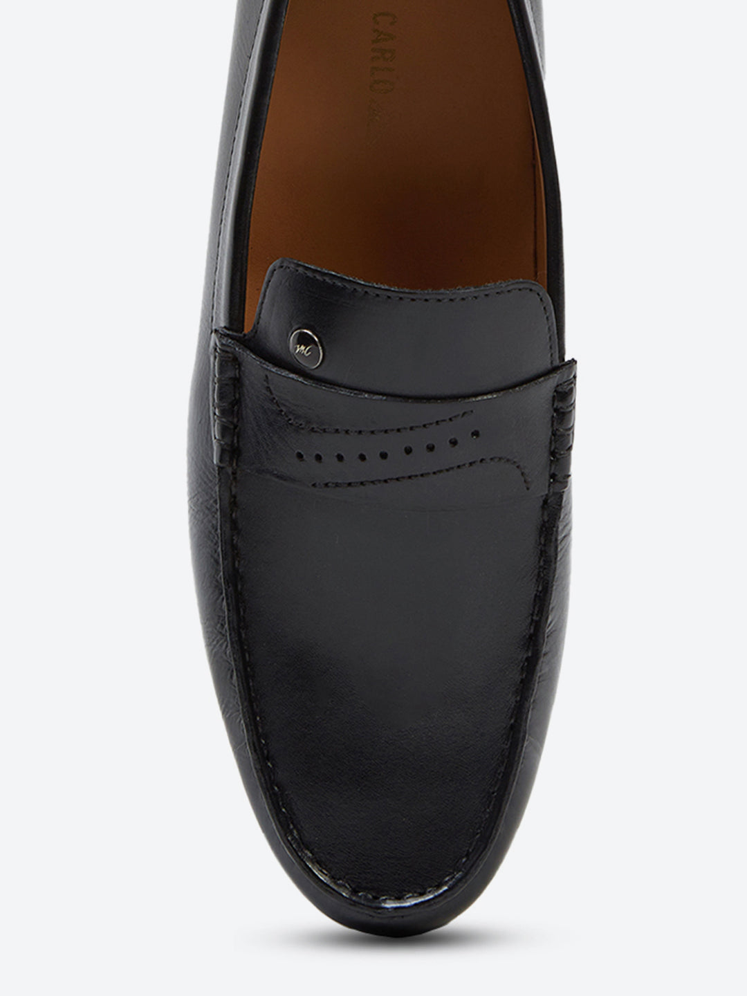 Men Black Slip on Genuine Leather Loafers