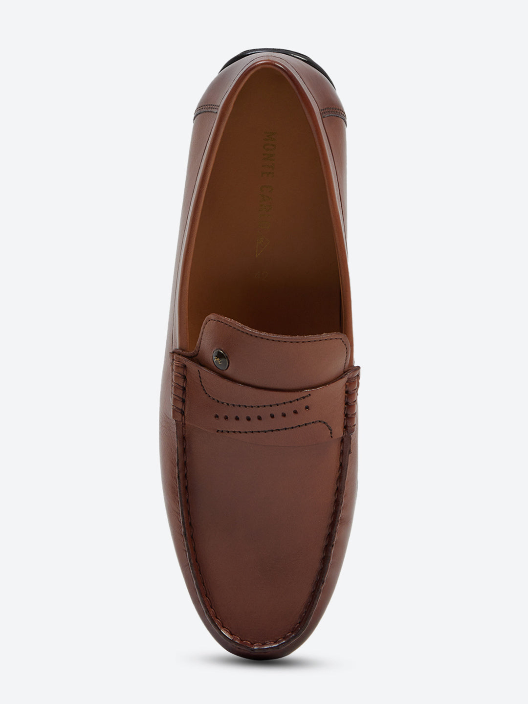 Men Tan Slip on Genuine Leather Loafers
