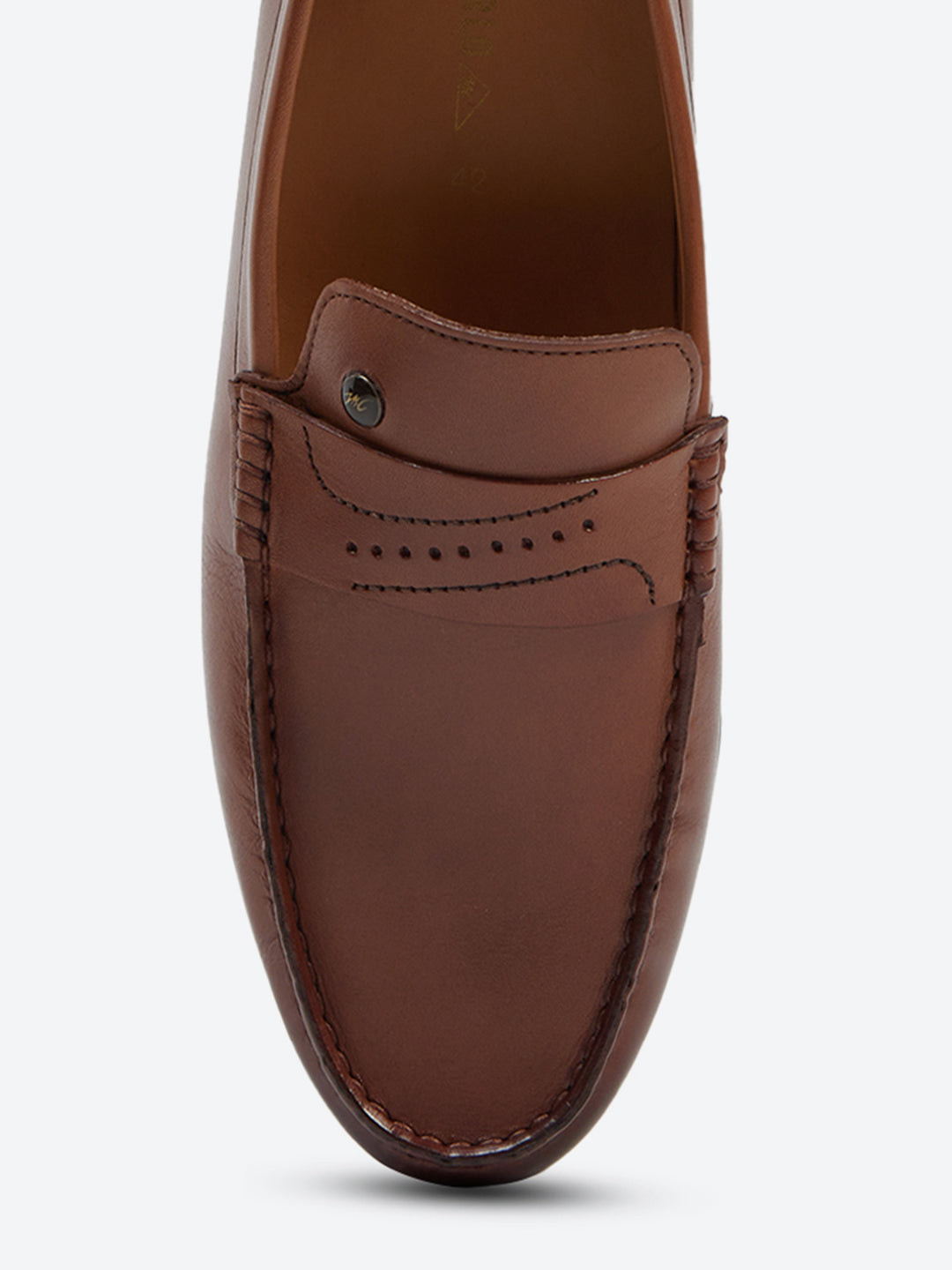 Men Tan Slip on Genuine Leather Loafers