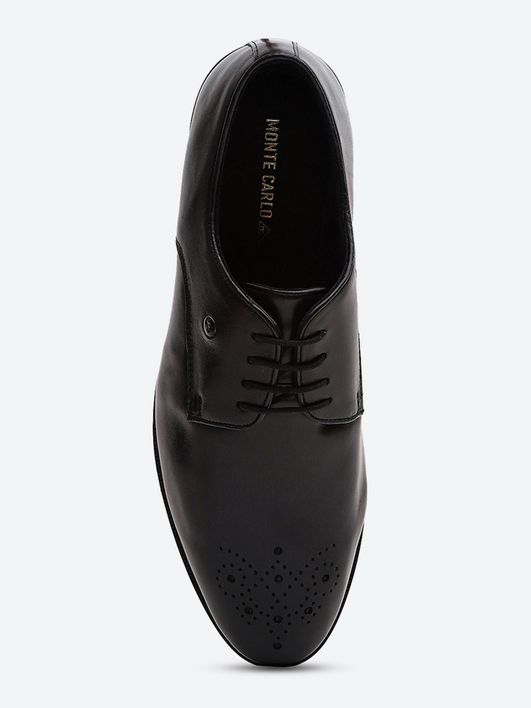 Men Black Genuine Leather Comfortable Lace-Up Formal Derby Shoes