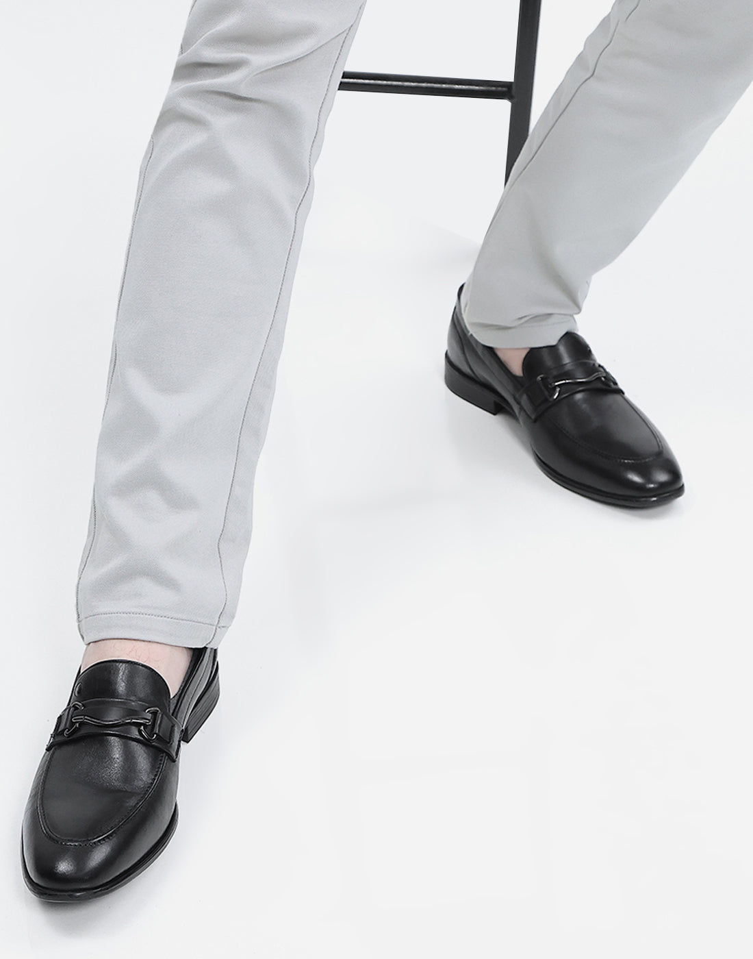 Men Black Slip on Genuine Leather Loafers