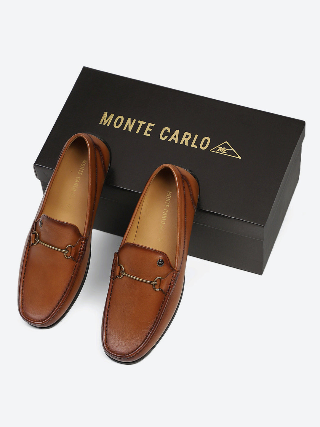 Men Tan Slip on Genuine Leather Loafers